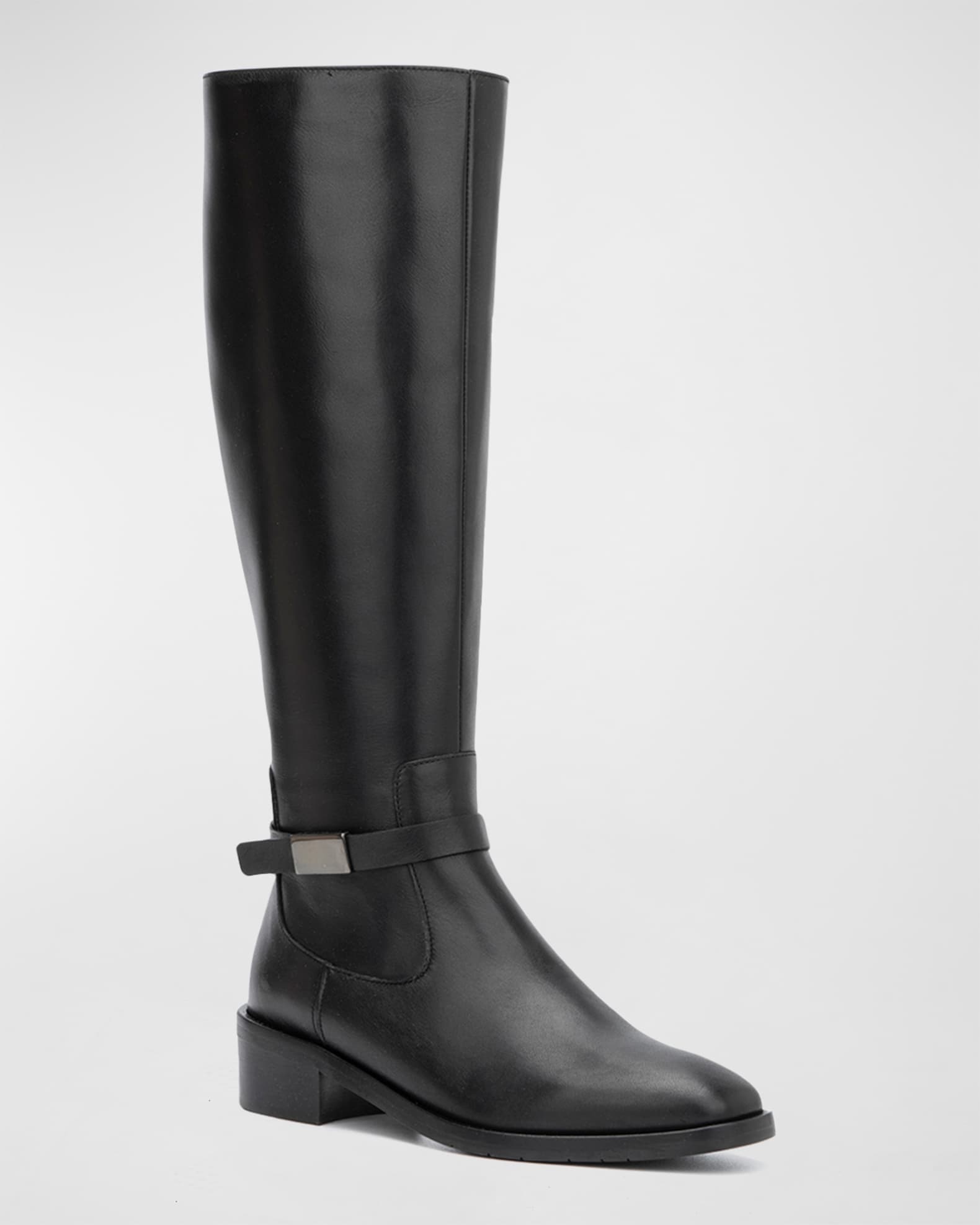 Aquatalia Ciro Leather Buckle Riding Boots Neiman Marcus
