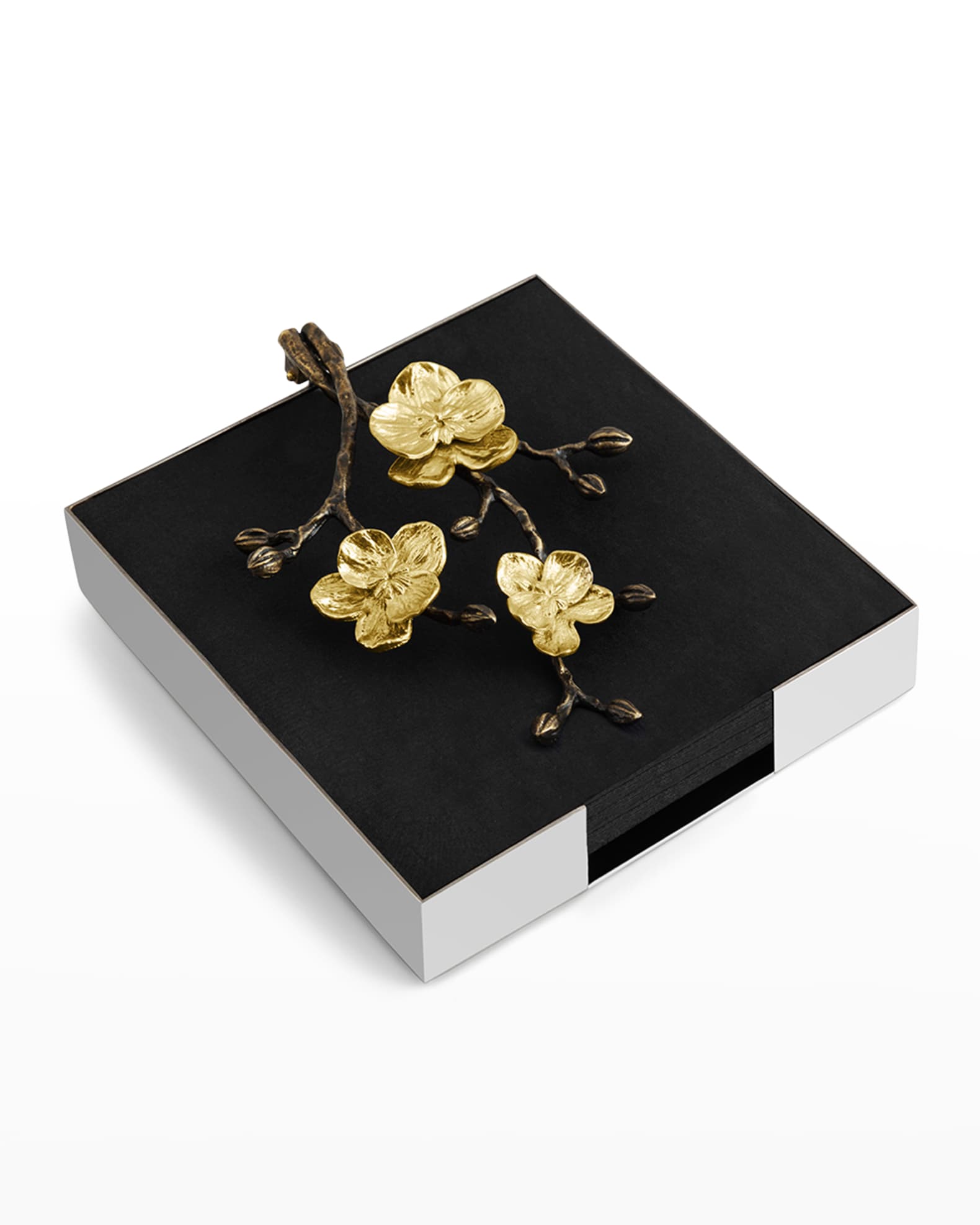 Gold Orchid Dinner Napkin Holder 1