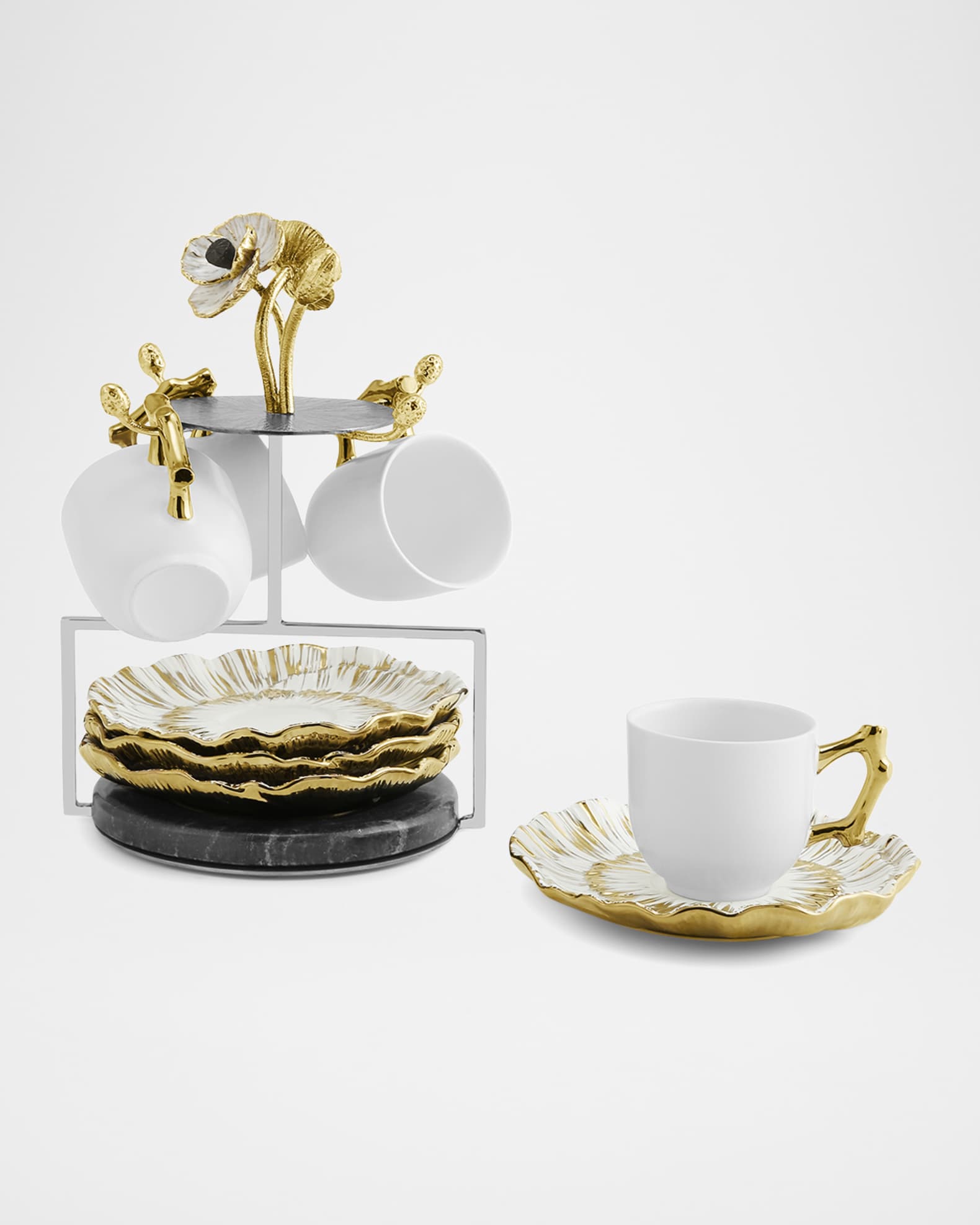 Anemone Demitasse Set & Stand  0