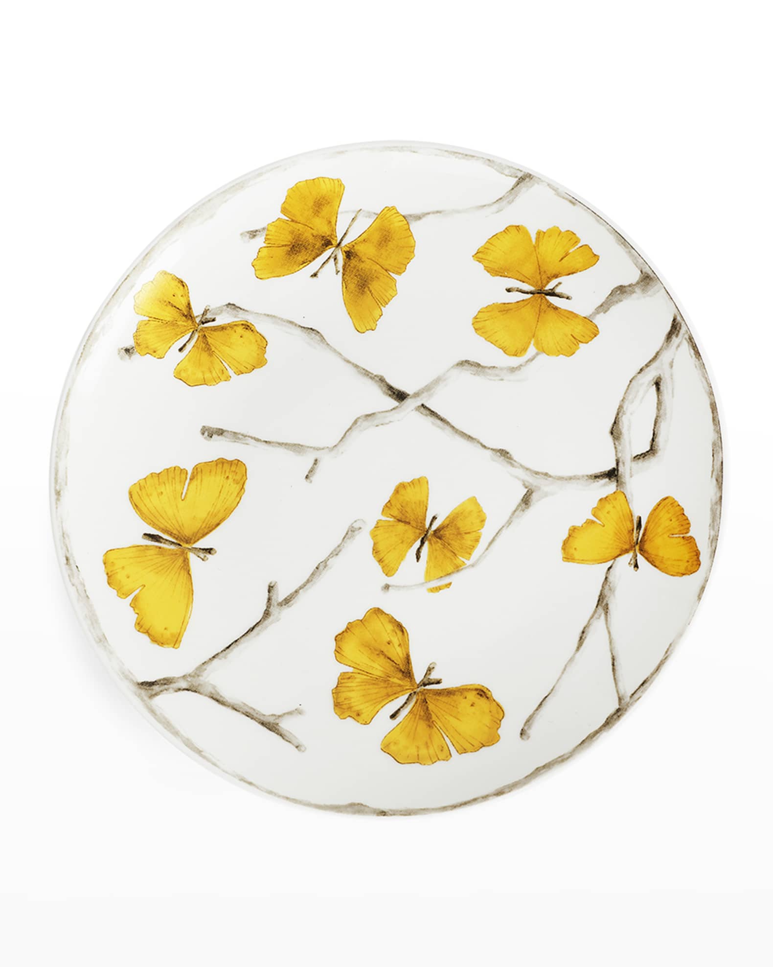 Butterfly Ginkgo Gold Tidbit Plates, Set of 4 1