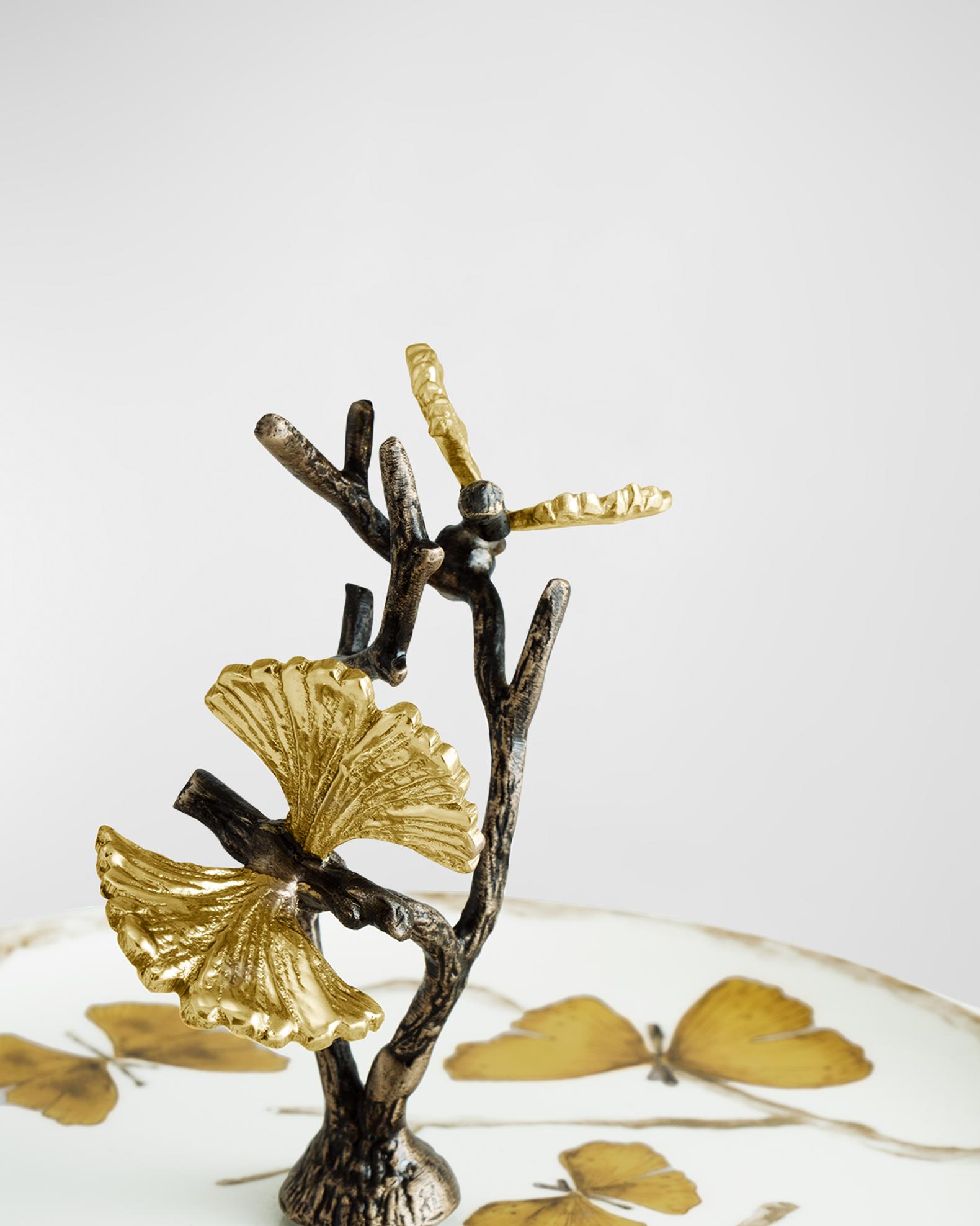 Michael Aram Butterfly Ginkgo 2-Tier Porcelain Etagere | Neiman Marcus