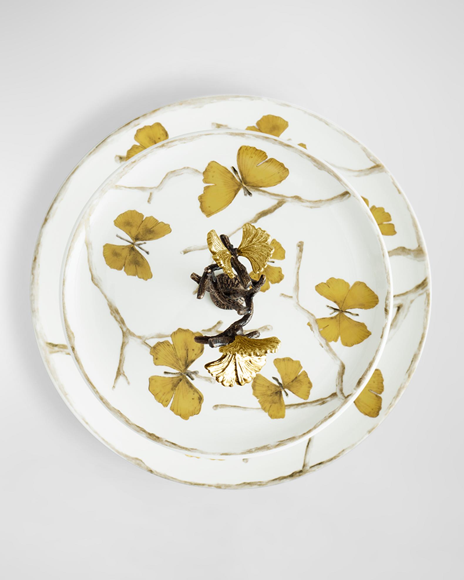 Michael Aram Butterfly Ginkgo 2-Tier Porcelain Etagere | Neiman Marcus