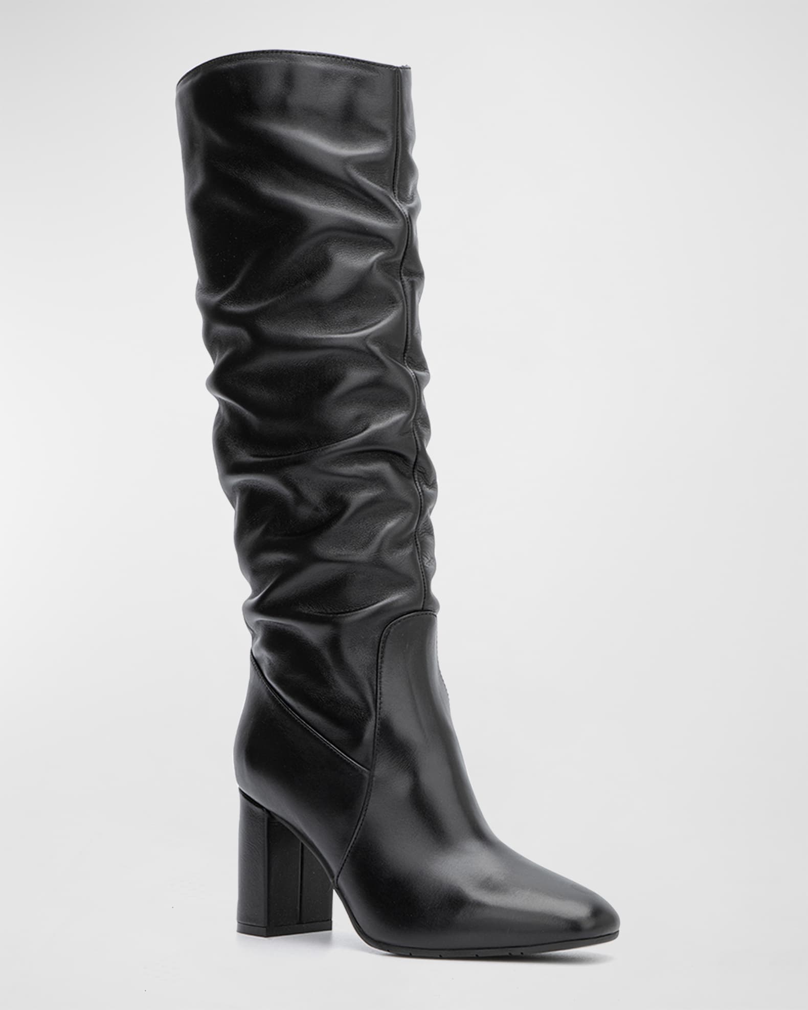 Aquatalia Leora Slouchy Leather Riding Boots | Neiman Marcus