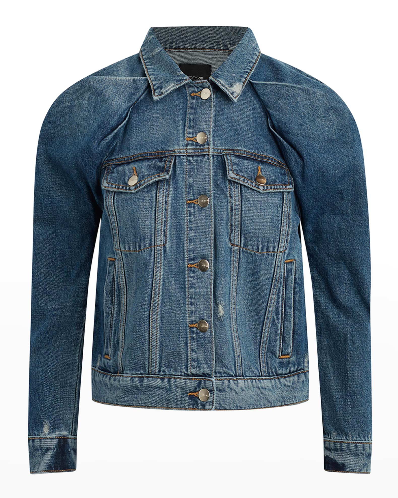 Joe's Jeans The Brody Denim Pleated-Sleeve Jacket | Neiman Marcus