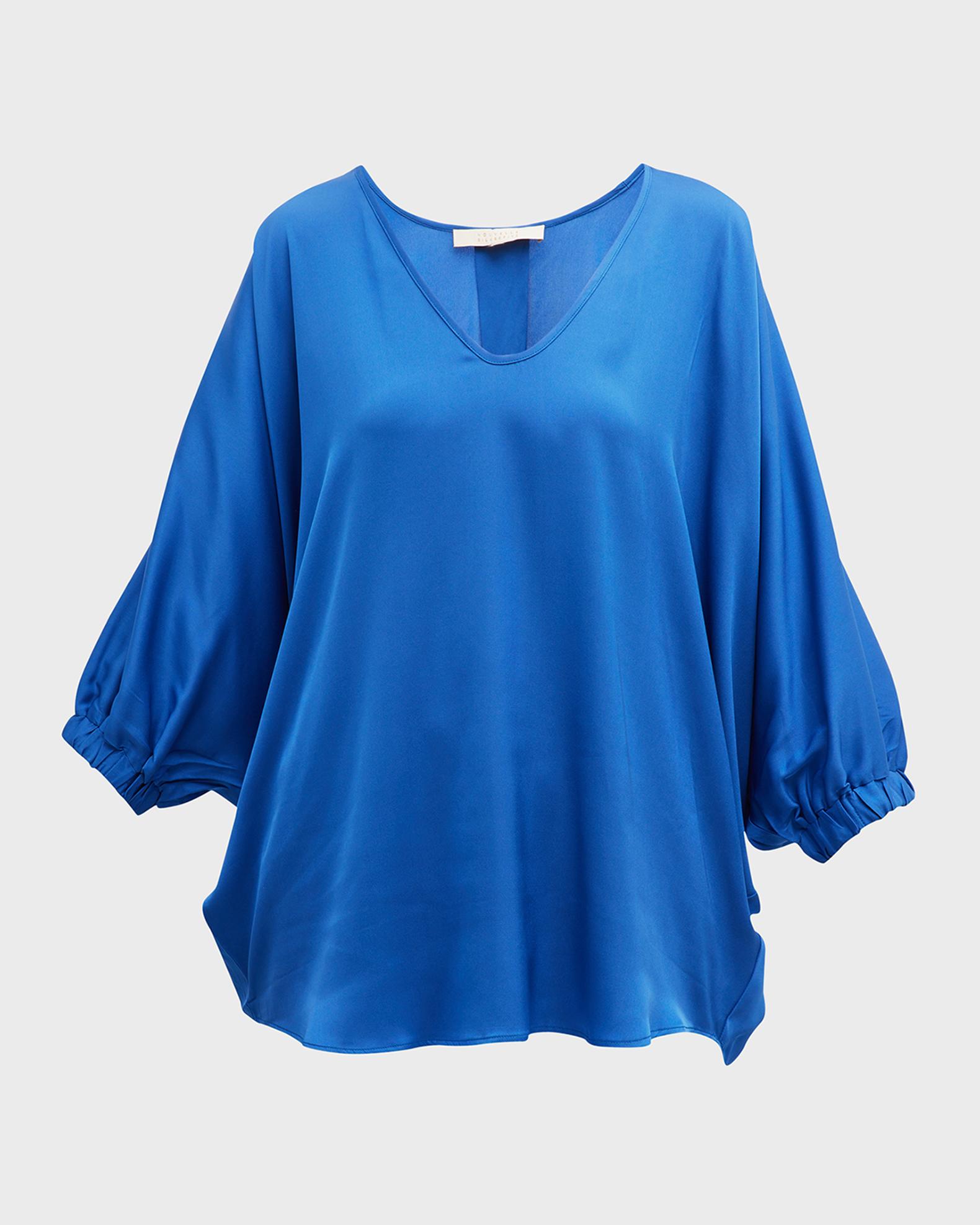 NOUVELLE SILK95FIVE Austin Draped DolmanSleeve Top Neiman Marcus