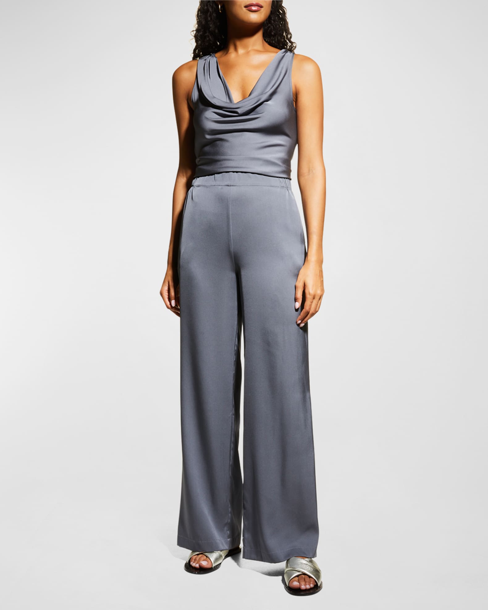 NOUVELLE SILK95FIVE Amalfi Silk Wide-Leg Pants