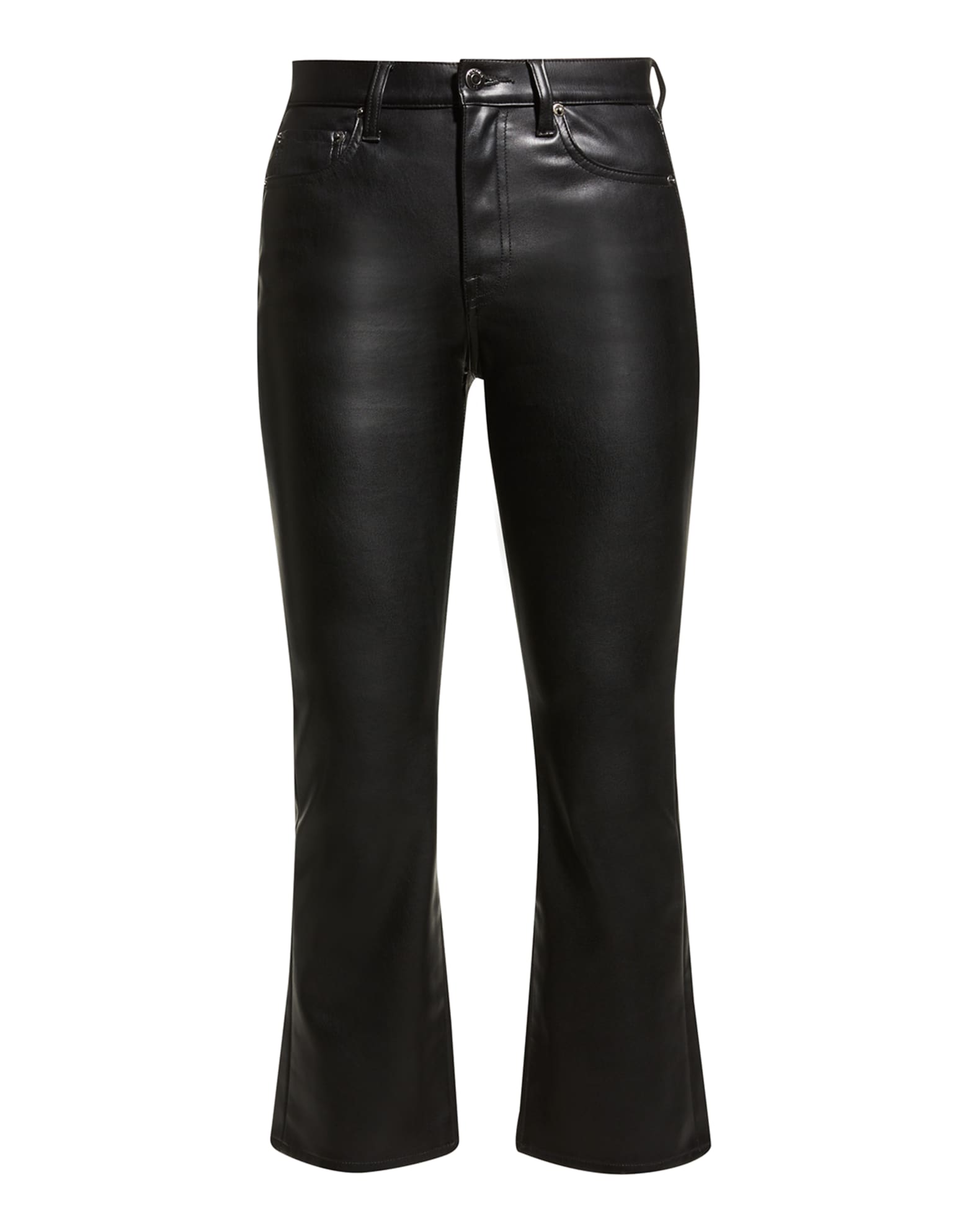PISTOLA Lennon Faux Leather Cropped Bootcut Pants | Neiman Marcus