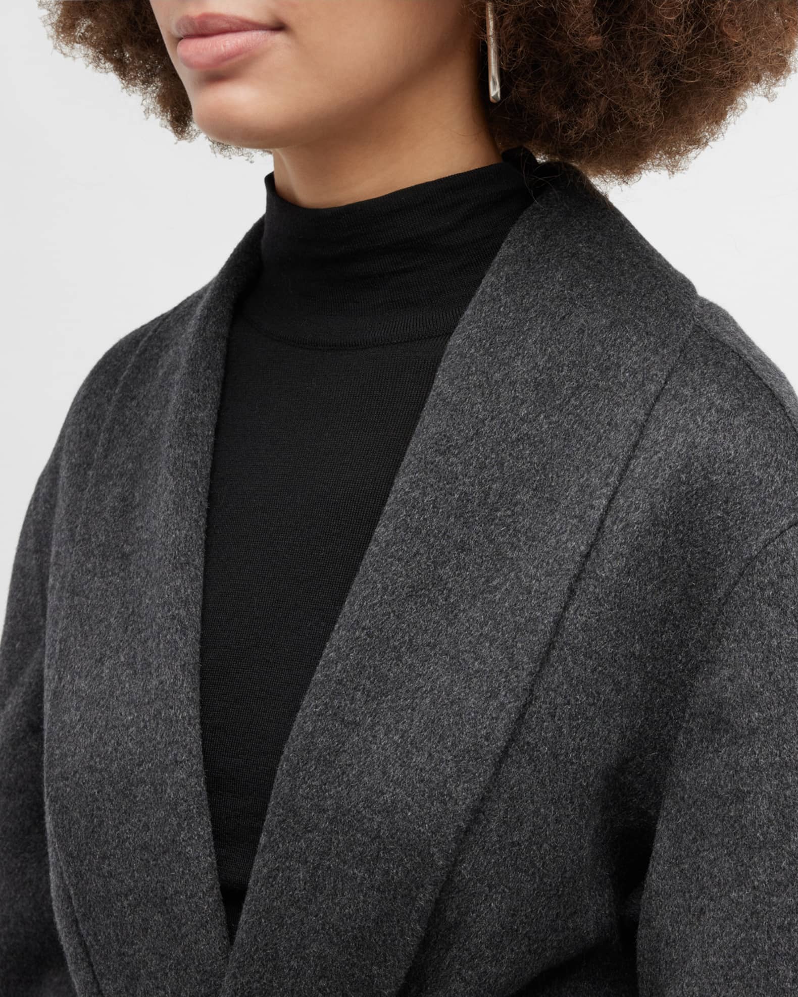 Neiman Marcus Cashmere Collection Belted DoubleFace Cashmere Coat Neiman Marcus