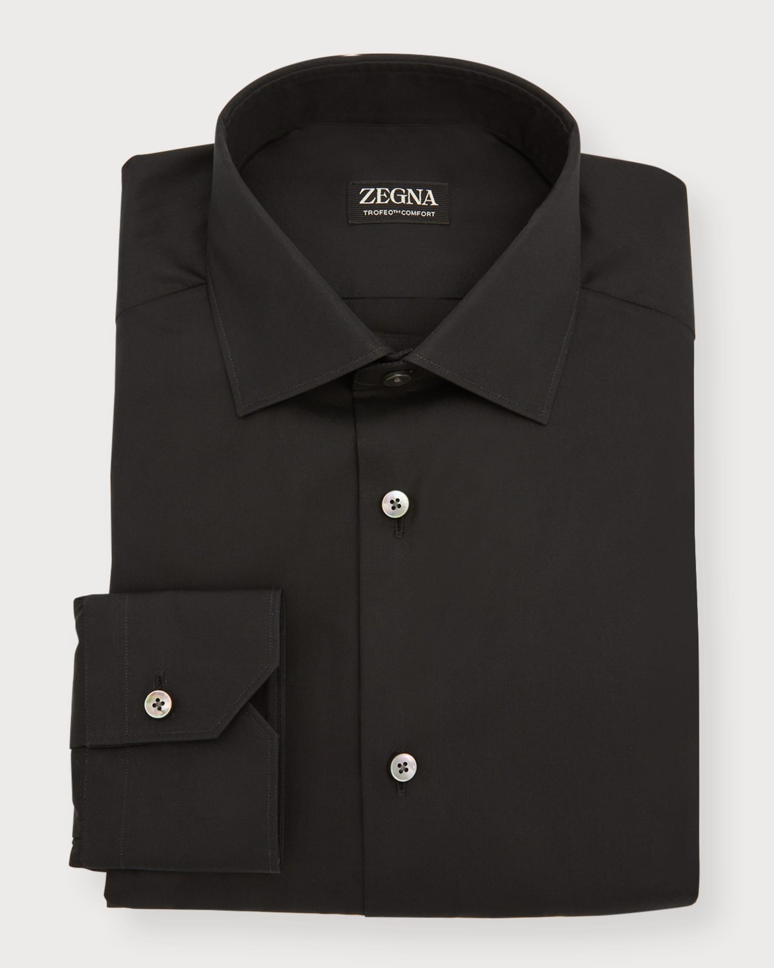 Zegna Men's Trofeo Comfort Shirt - Black - Size 41