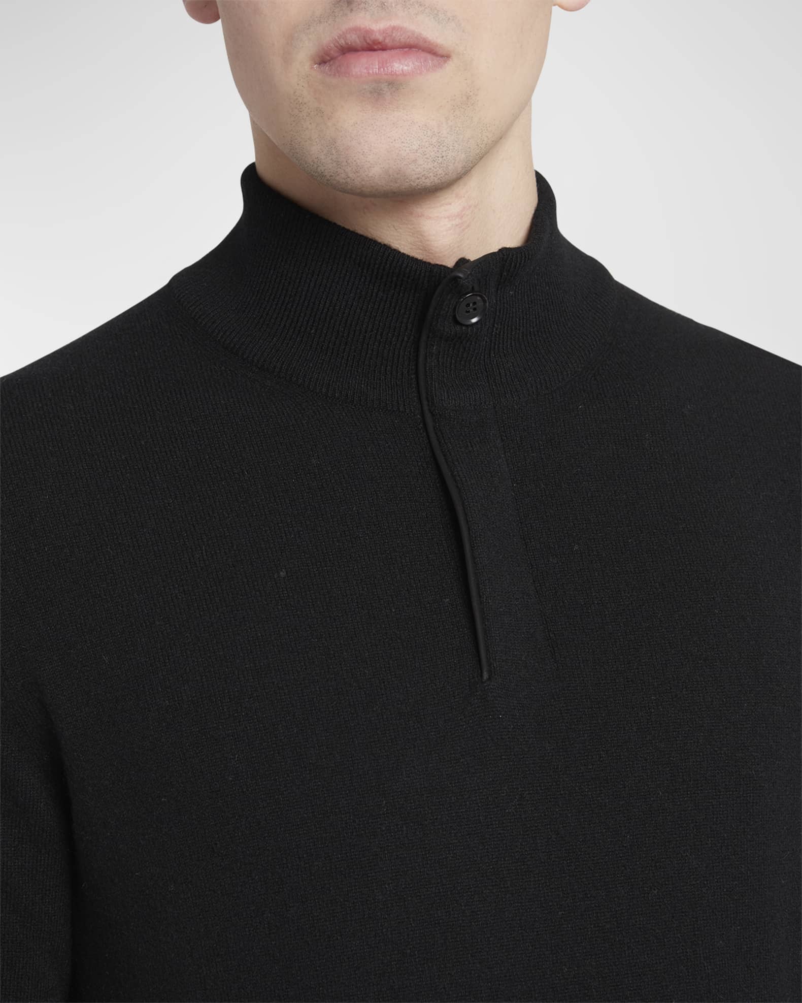 ZEGNA Men's Cashmere QuarterZip Sweater Neiman Marcus