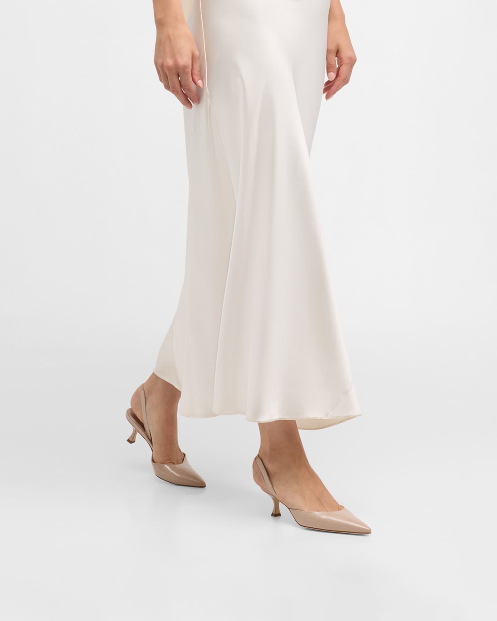 Manolo Blahnik Carolyne Kitten-Heel Halter Pumps | Neiman Marcus