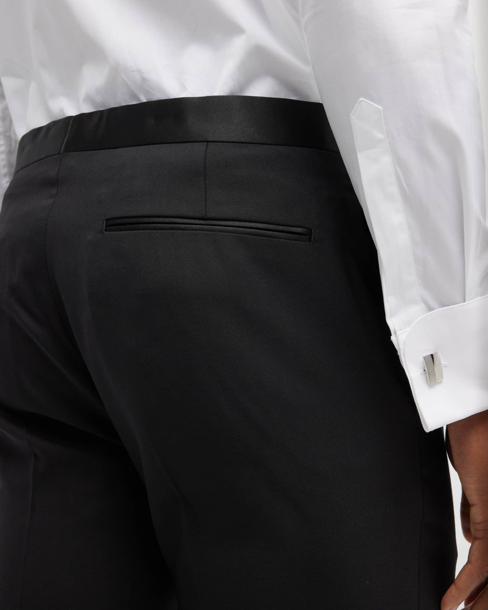 Slim-fit tuxedo pants in stretch wool