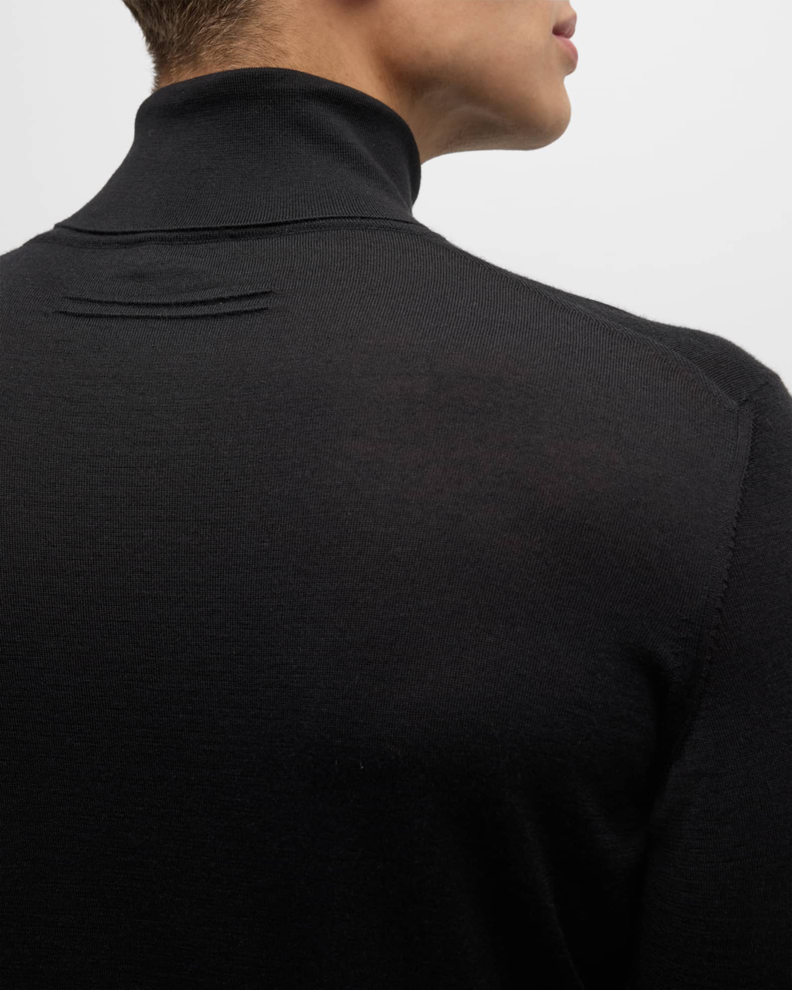 ZEGNA Men's Cashmere-Silk Turtleneck Sweater | Neiman Marcus