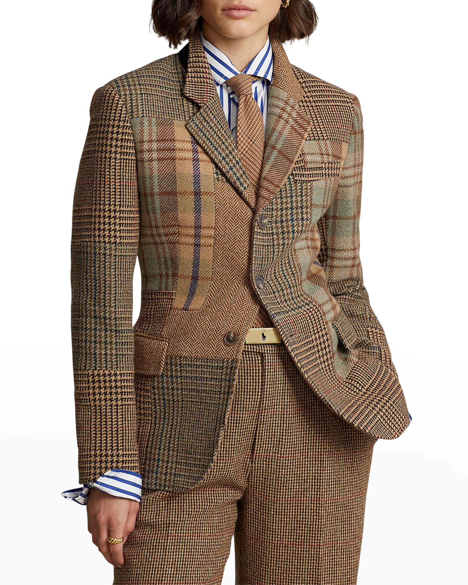 ralph lauren patchwork blazer