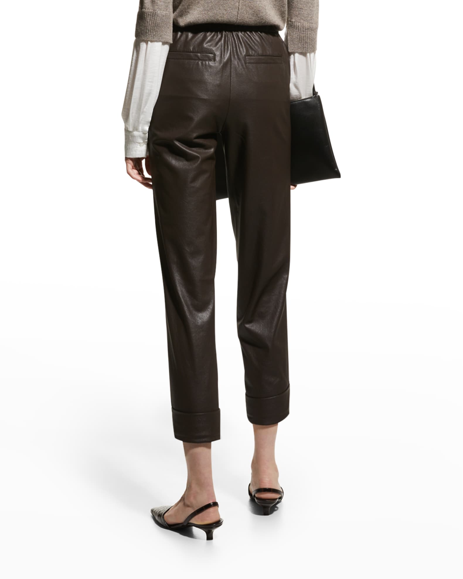Brochu Walker Westport Cropped Faux-Leather Pants | Neiman Marcus