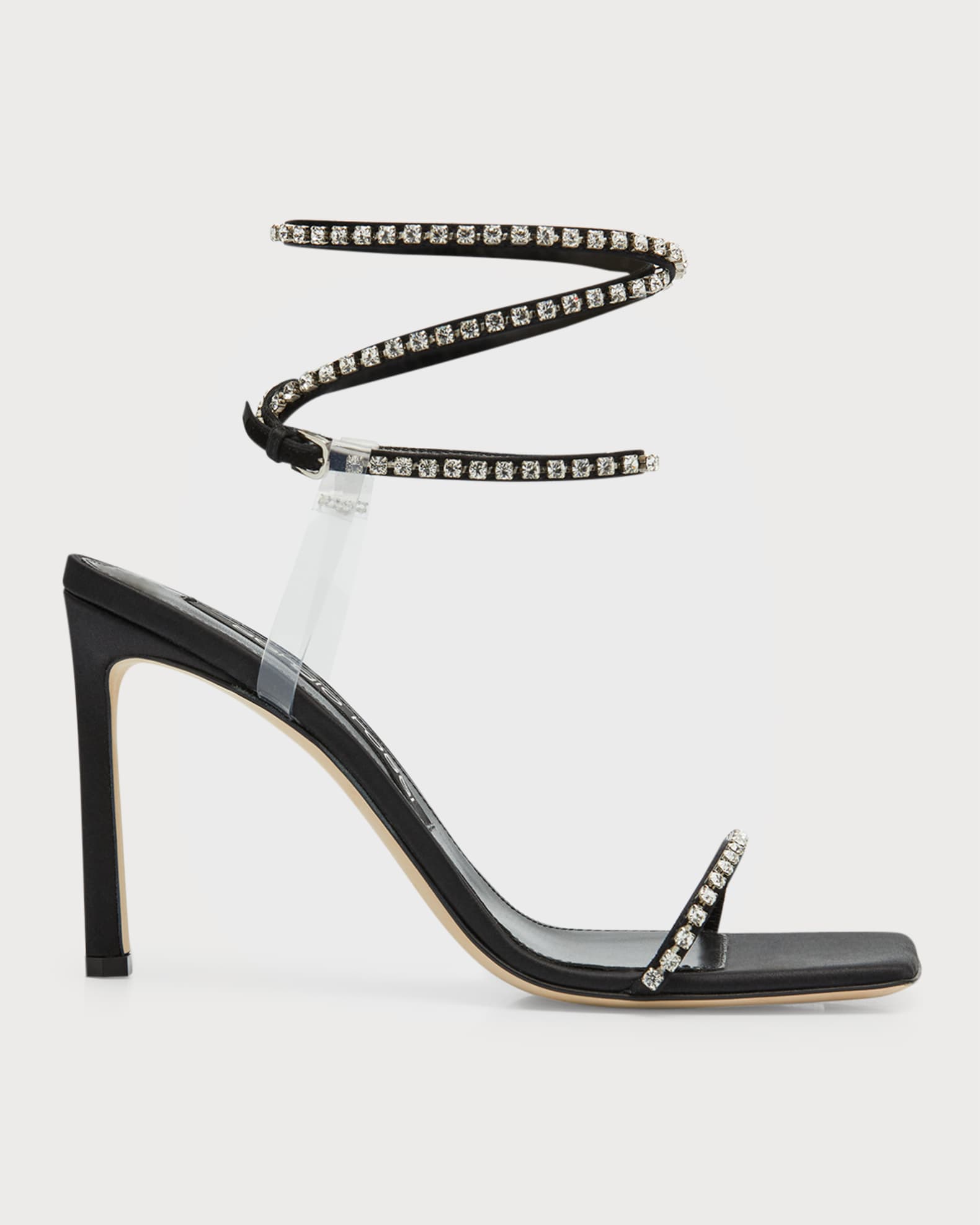 Sergio Rossi Crystal Ankle-Wrap Stiletto Sandals | Neiman Marcus
