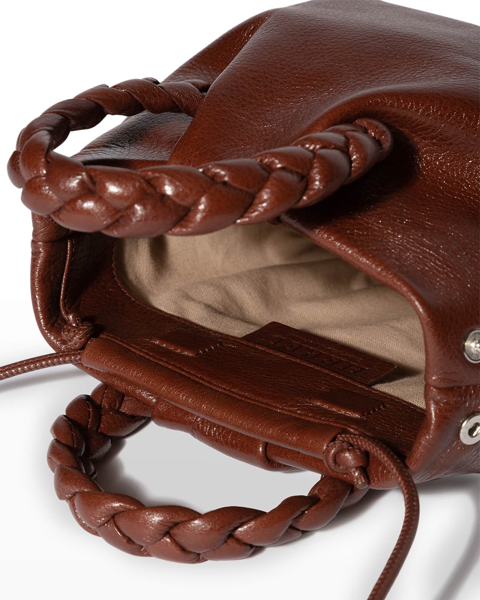 HEREU Bombon Medium Tumbled Shiny TopHandle Bag Neiman Marcus