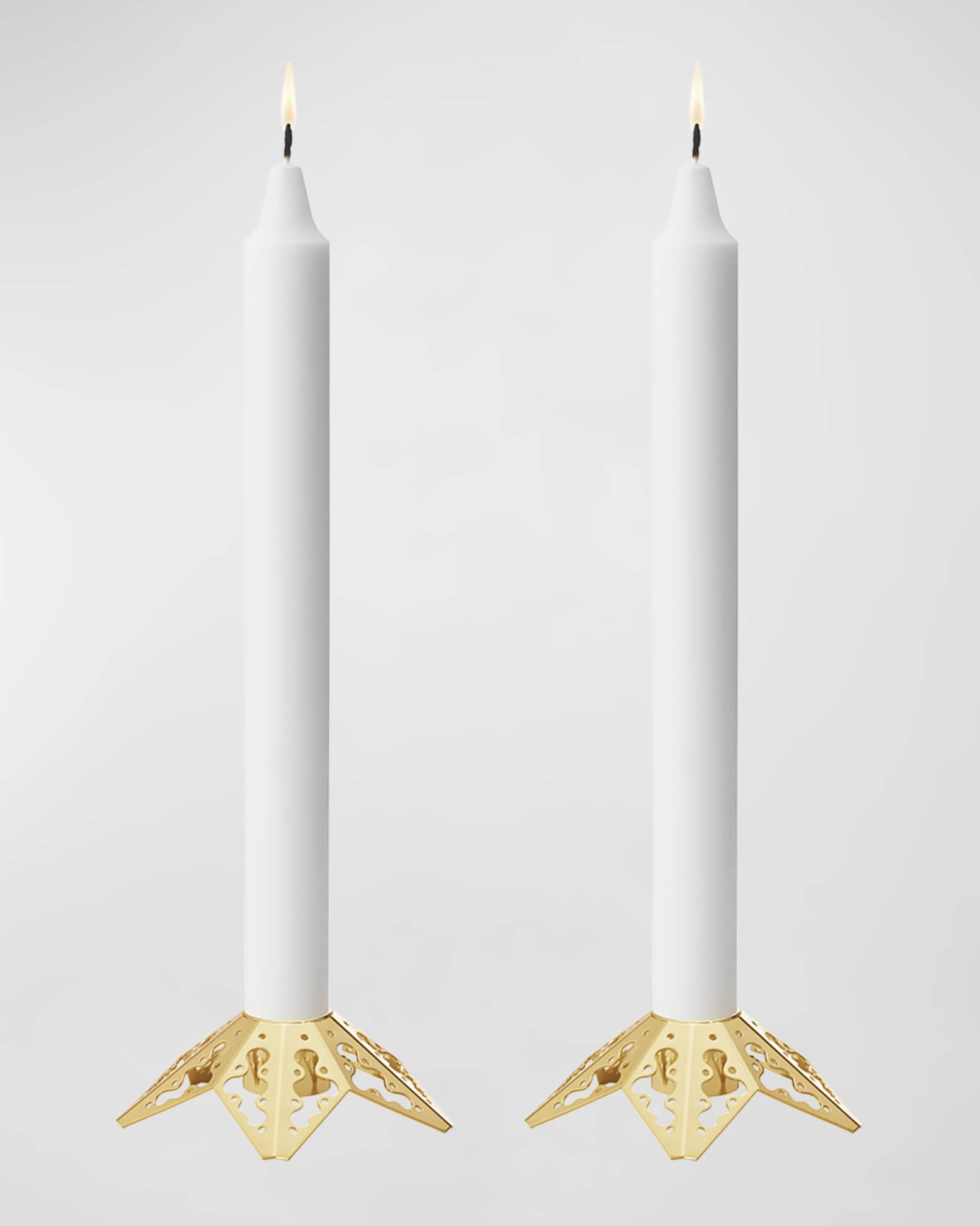 Jensen Gold Lace Taper Candle Holders, Set of 2 Neiman Marcus