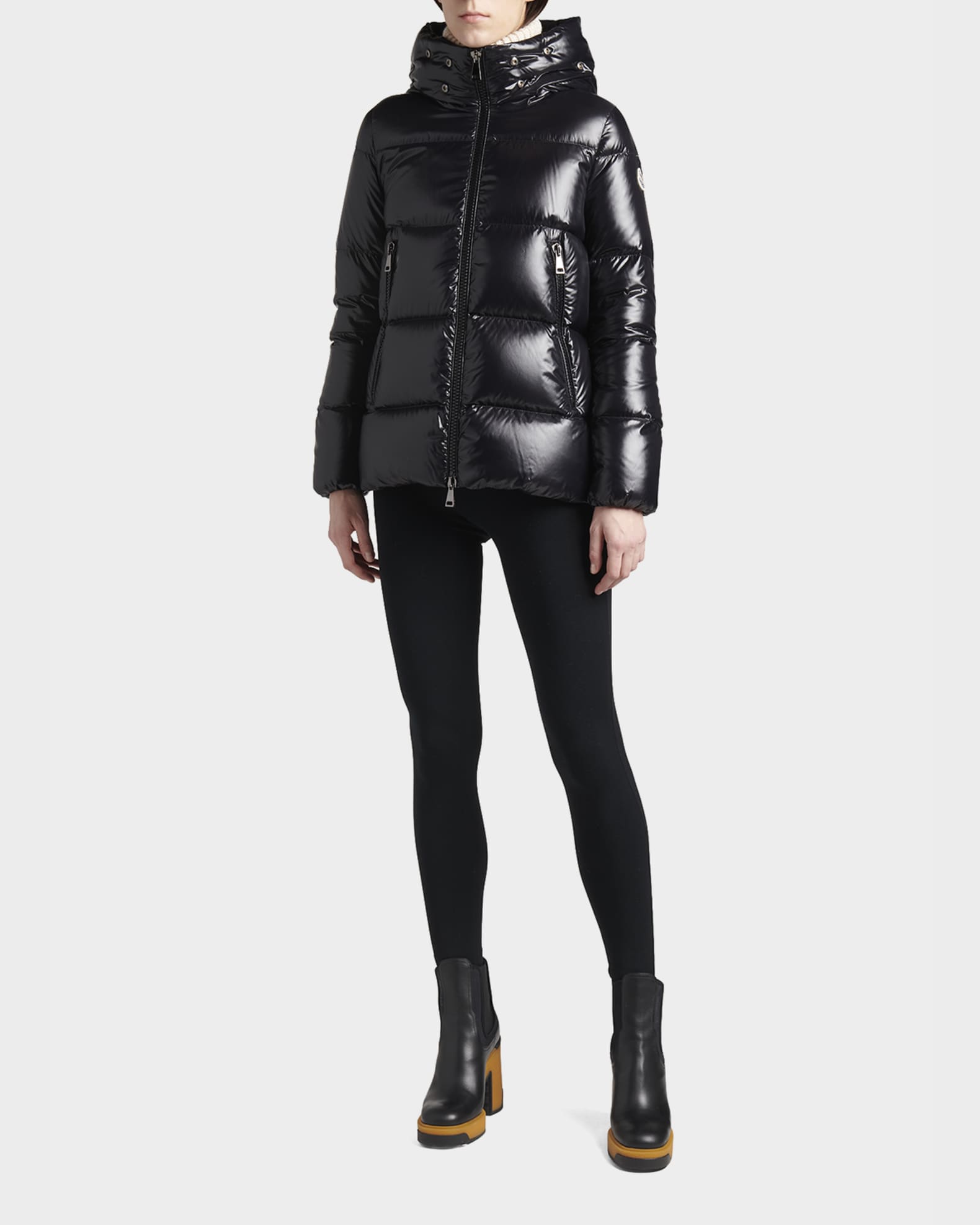 Moncler Laiche Faux Fur Short Parka Jacket | Neiman Marcus