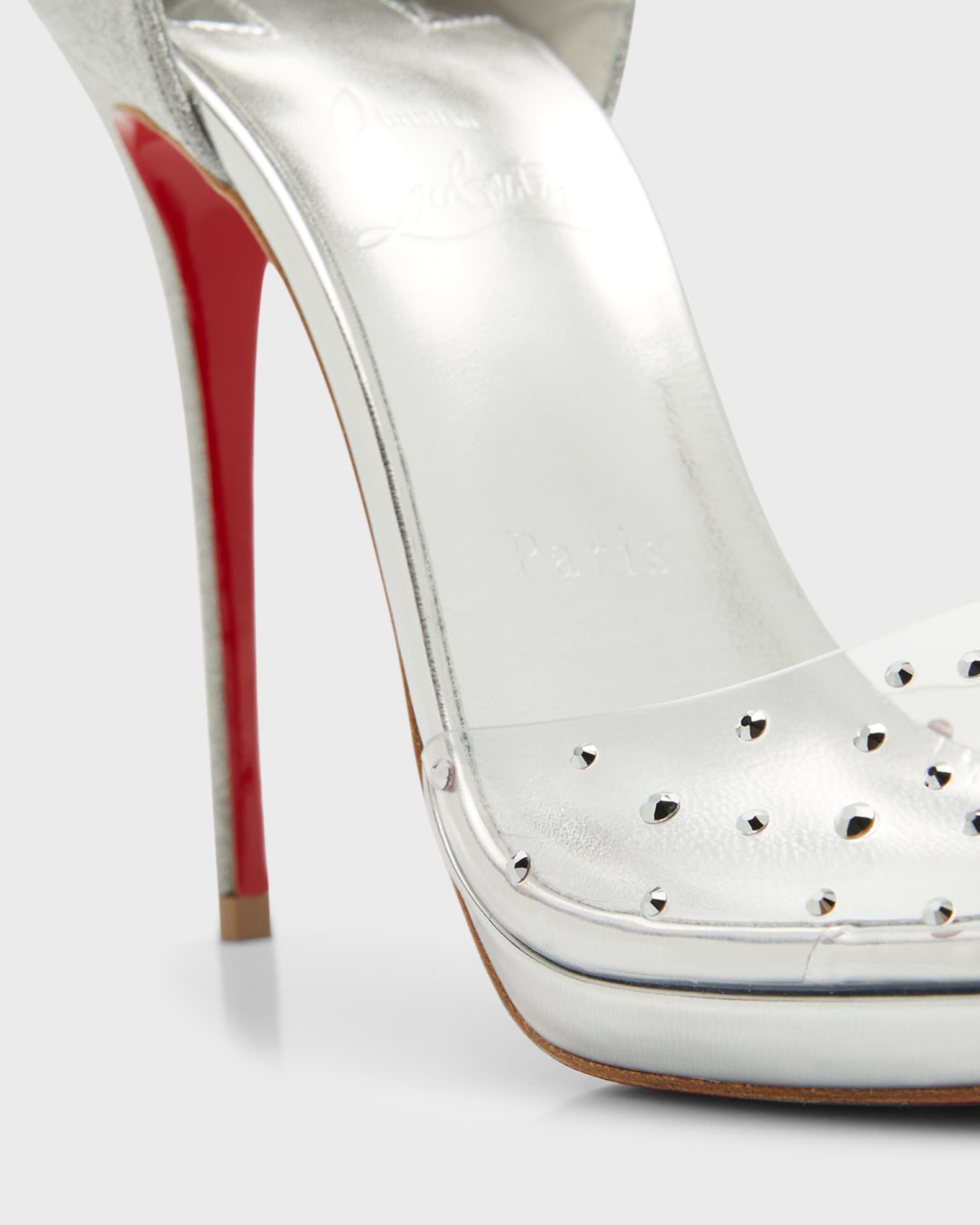 Christian Louboutin Degratina Frou Red Sole Embellished Stiletto Sandals Neiman Marcus