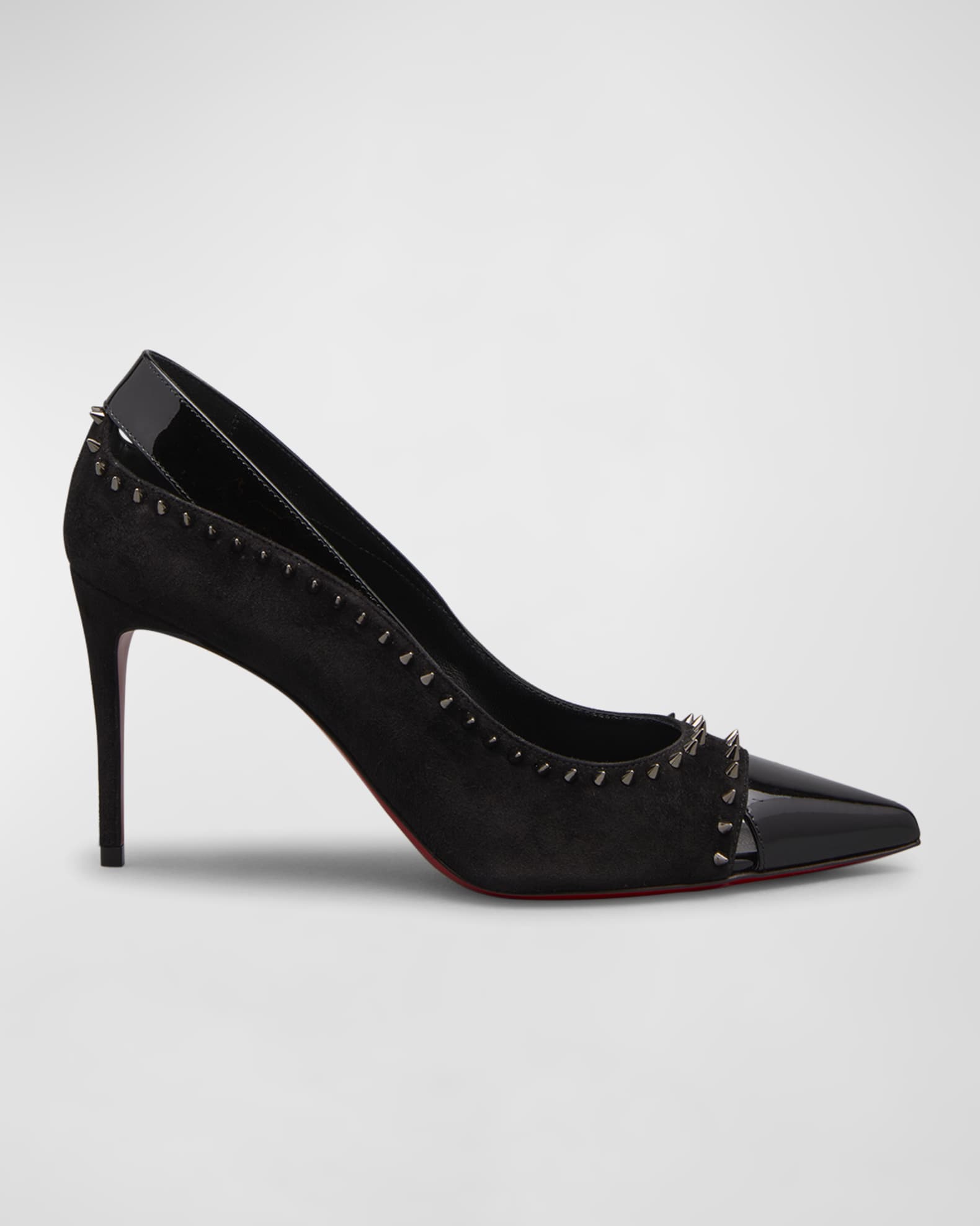 Christian Louboutin Follies Crystal Suede-Trim Flat