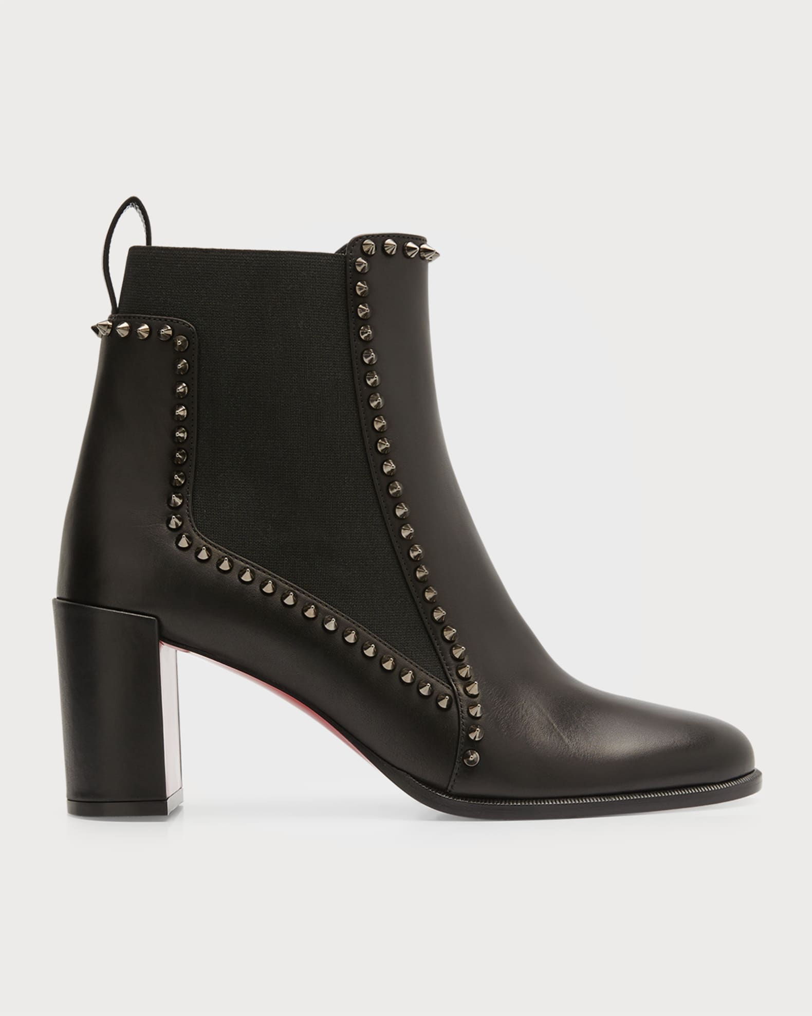 Christian Louboutin Outline Spikes Red Sole Chelsea Booties | Neiman Marcus