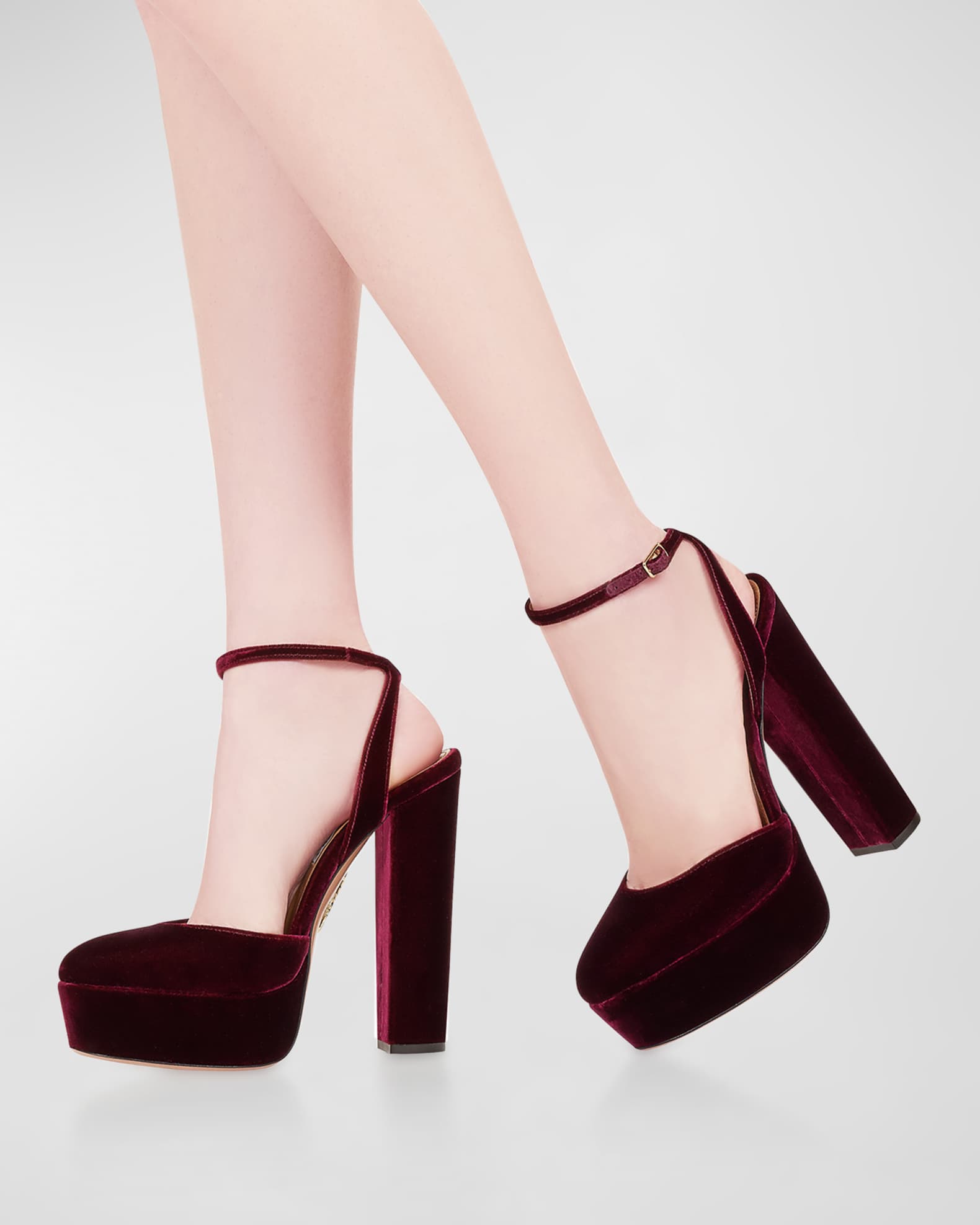 platform velvet heels