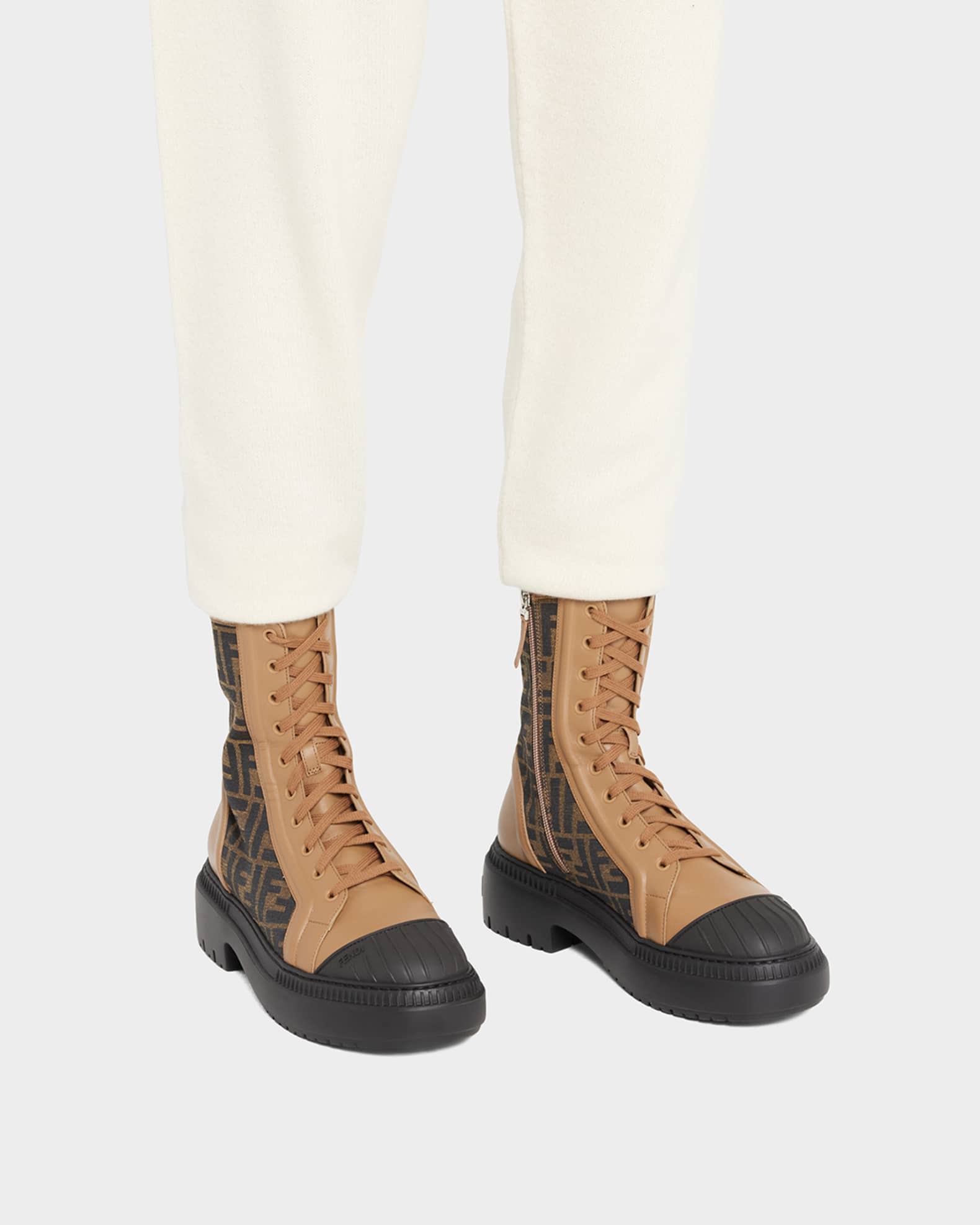 Domino FF Lace Up Biker Booties