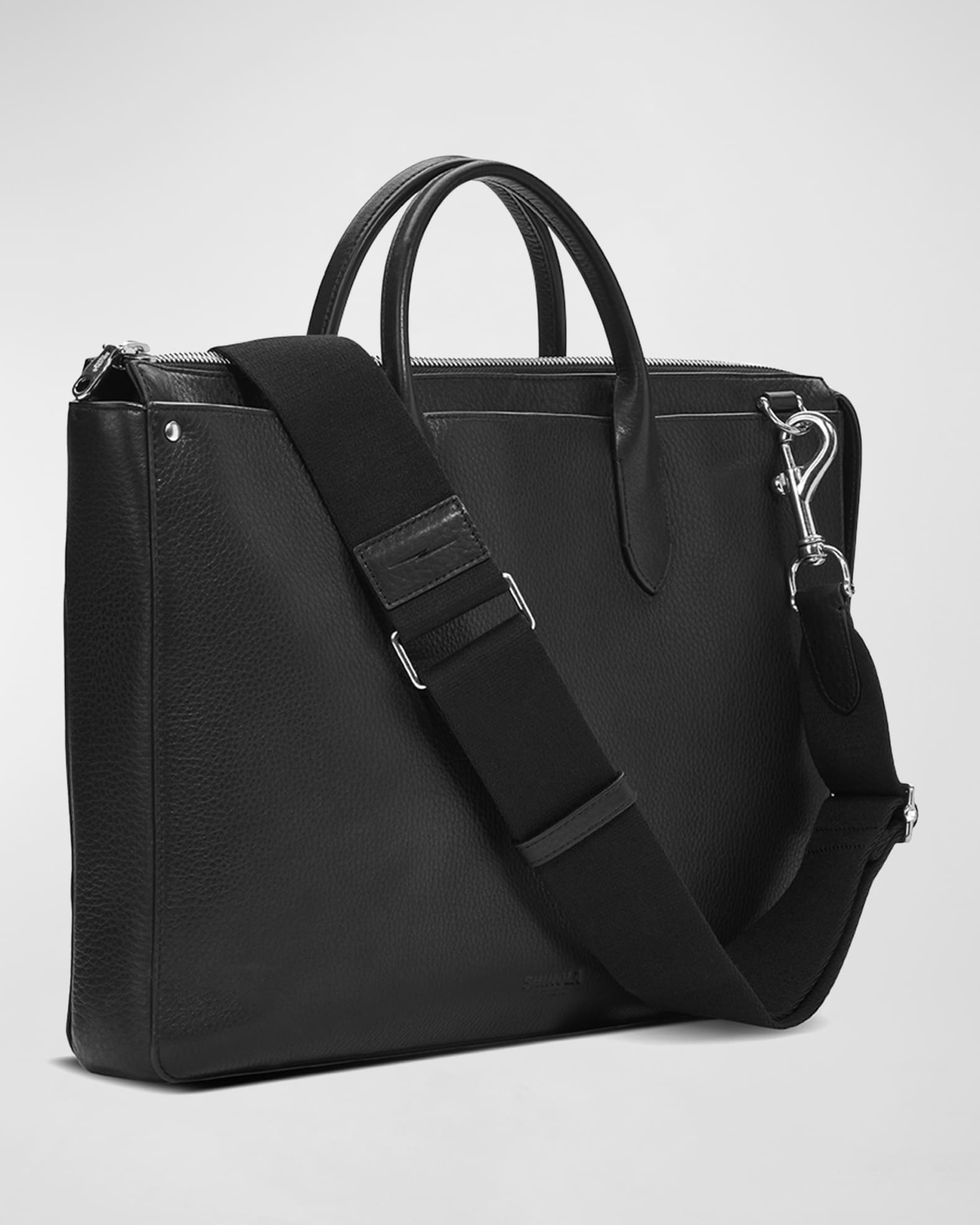 Shinola Men's The Slim Leather Traveler Briefcase Neiman Marcus