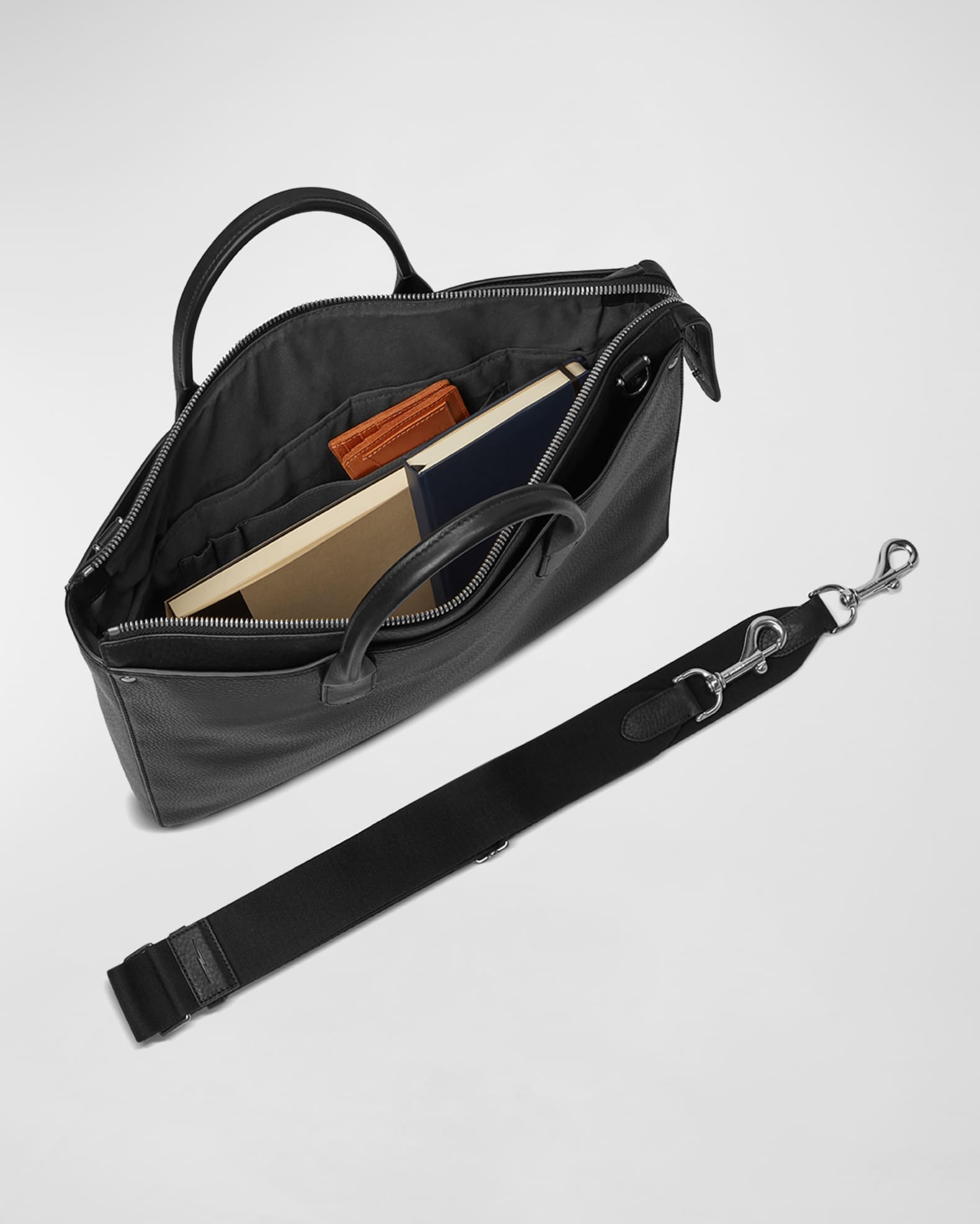 Shinola Men's The Slim Leather Traveler Briefcase Neiman Marcus