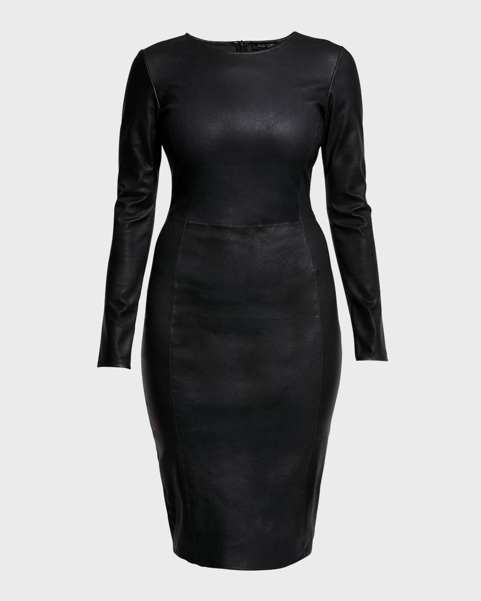 Mrs. Smith Stretch Leather Knee-Length Dress 0