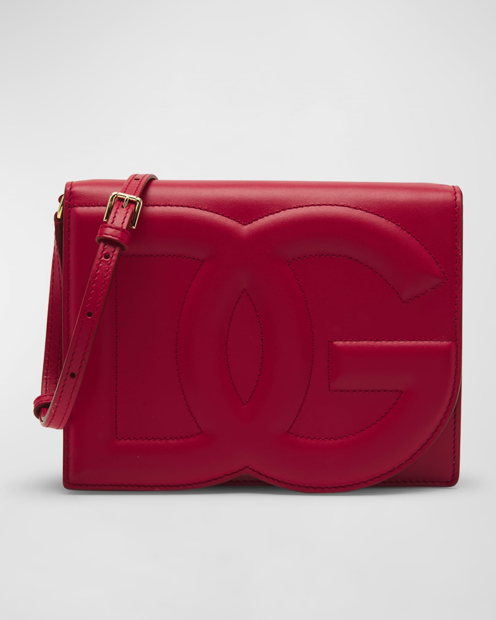 Dolce&Gabbana DG Logo Flap Leather Shoulder Bag | Neiman Marcus