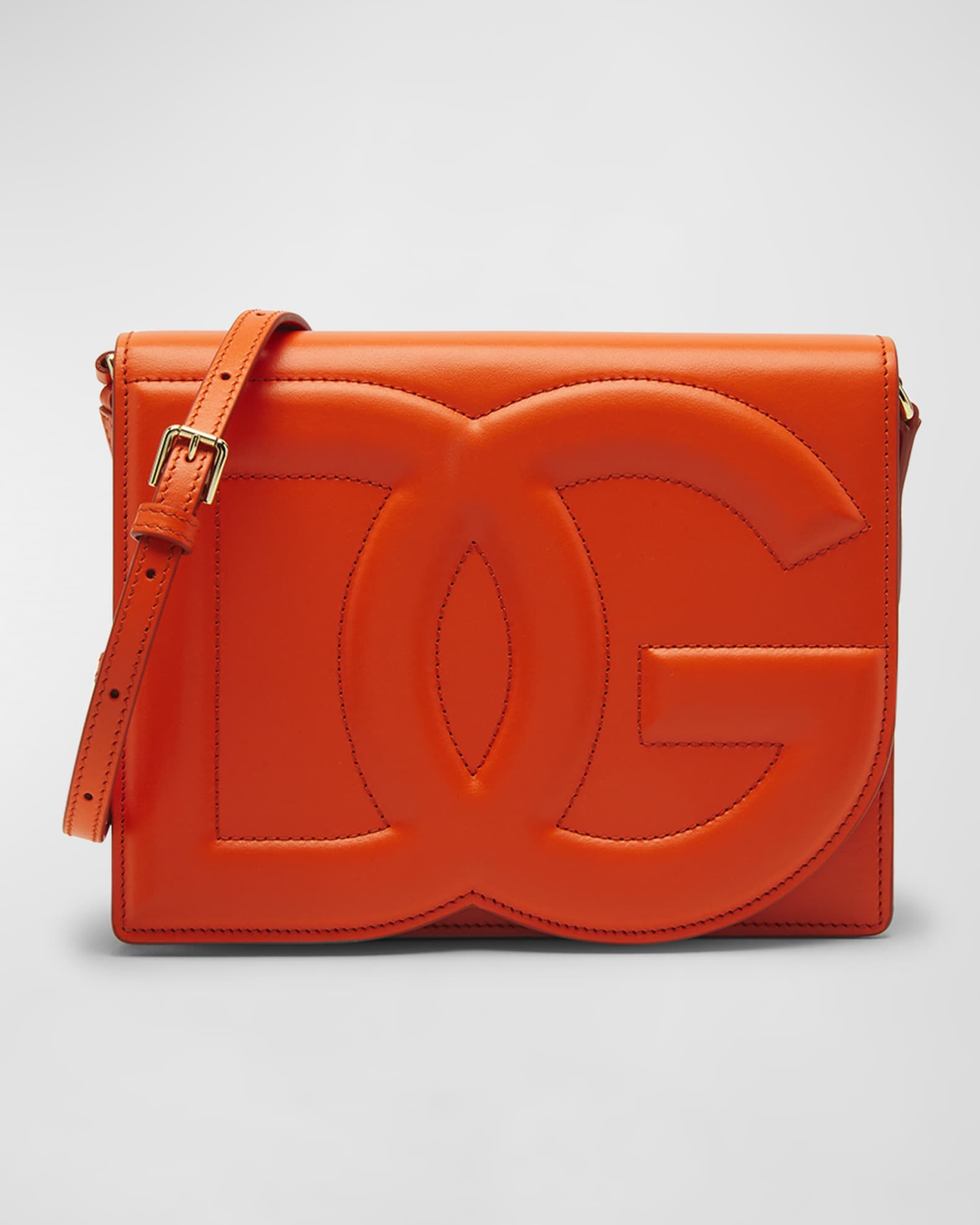 Dolce&Gabbana DG Logo Flap Leather Shoulder Bag | Neiman Marcus