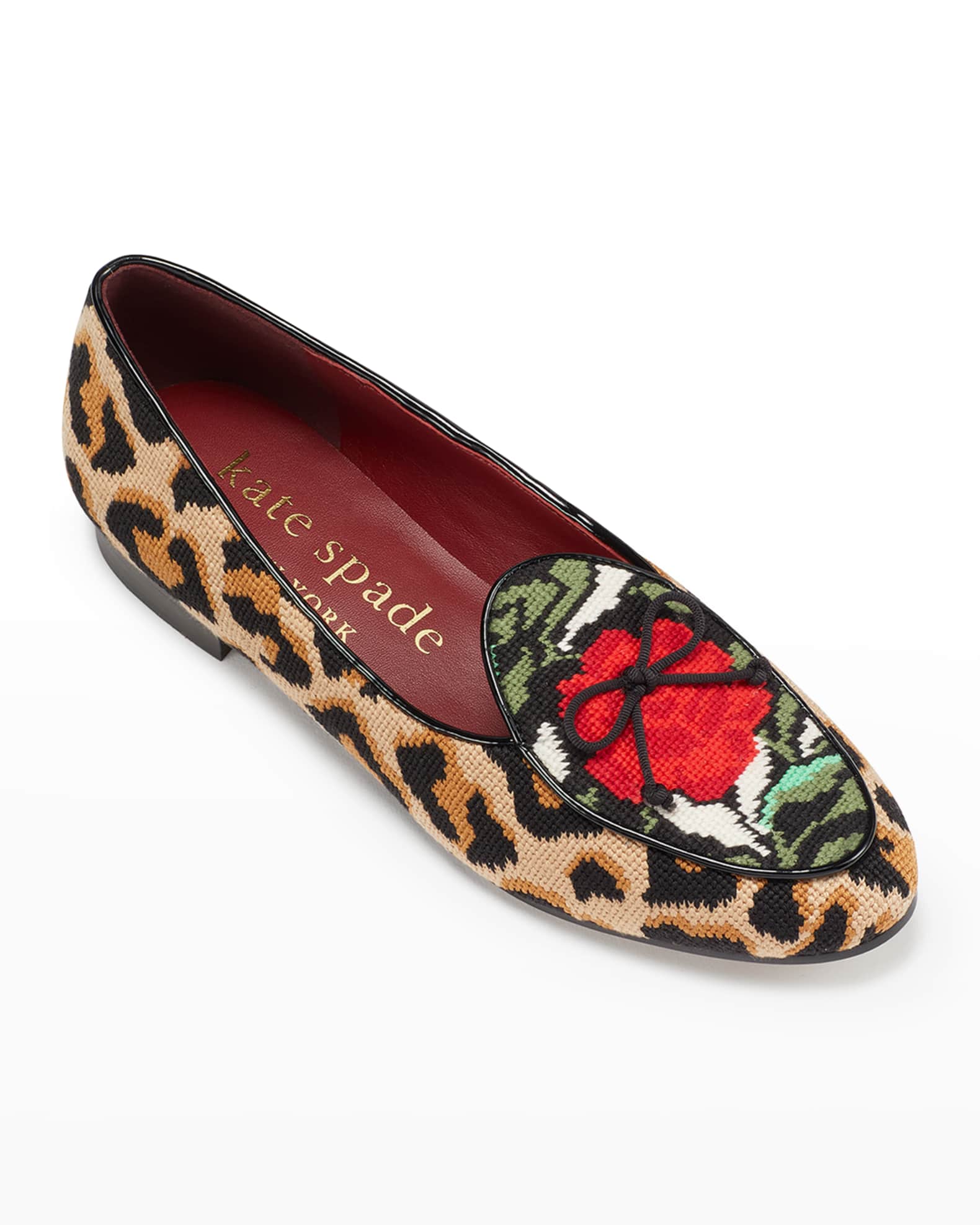 devi needlepoint rose leopard loafers  1