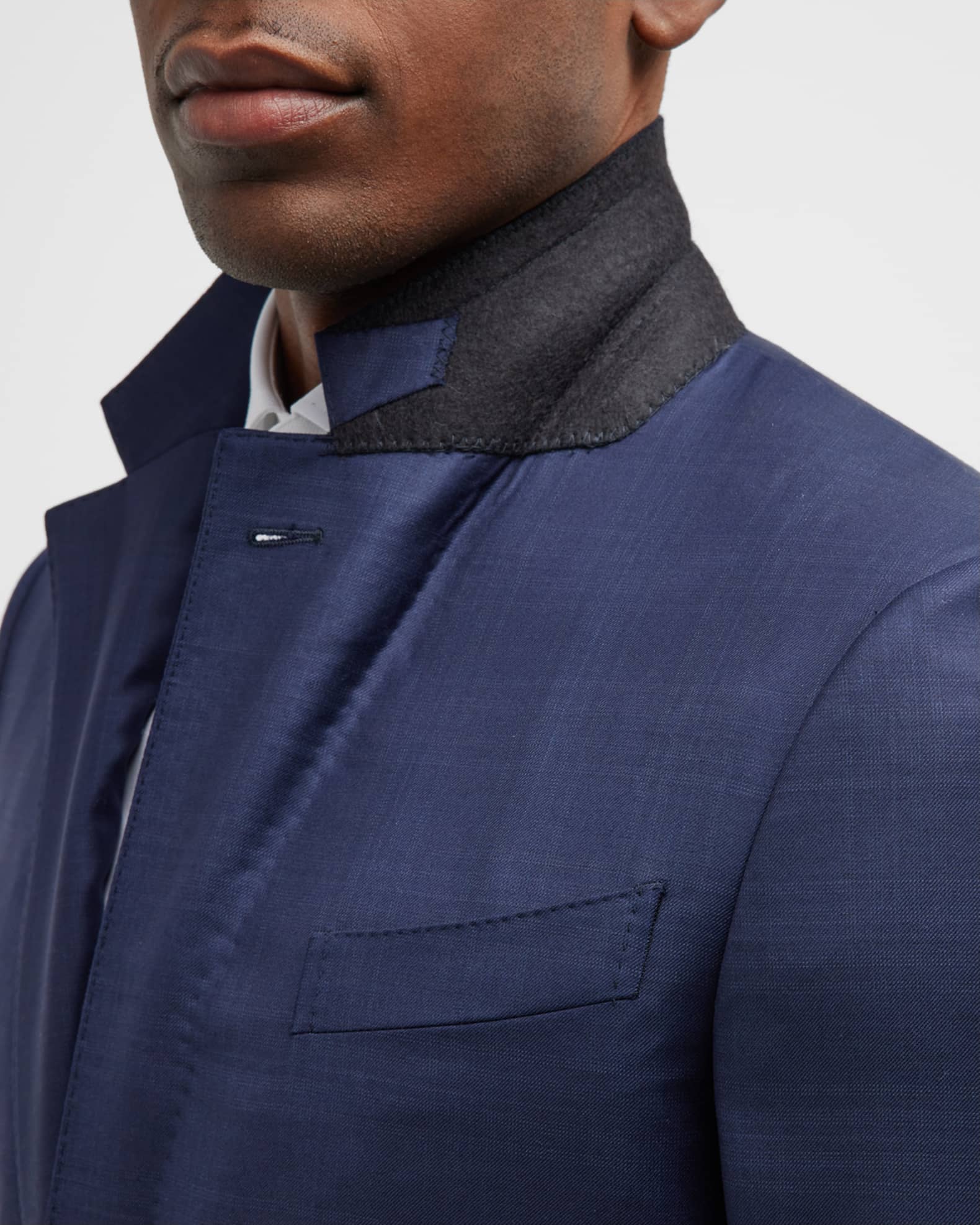ZEGNA Men's Tonal Plaid Wool-Silk Suit | Neiman Marcus