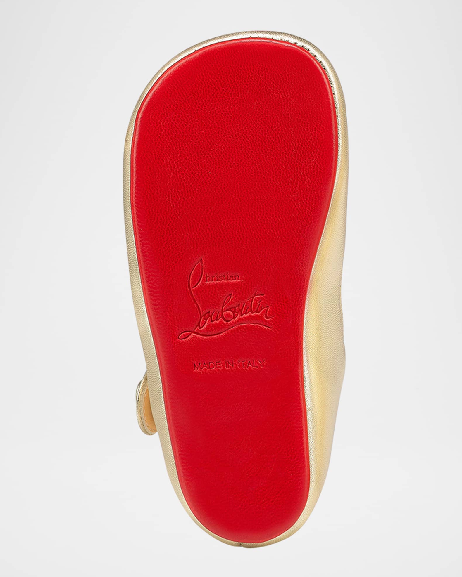 Christian Louboutin Girl s Love Chick Metallic Leather Ballerina Shoes Baby Neiman Marcus