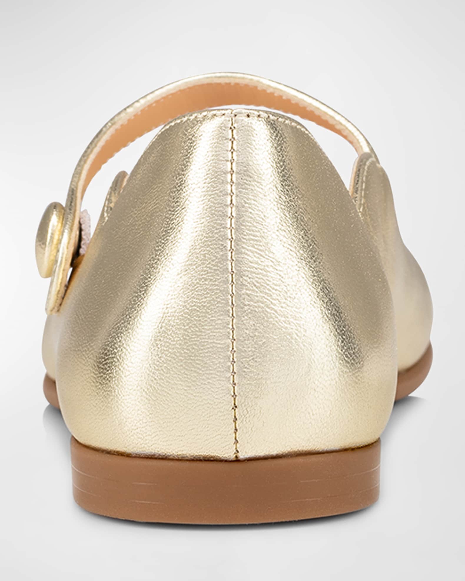 Christian Louboutin Girl's Melodie Scalloped Ballerina Flats, Toddlers