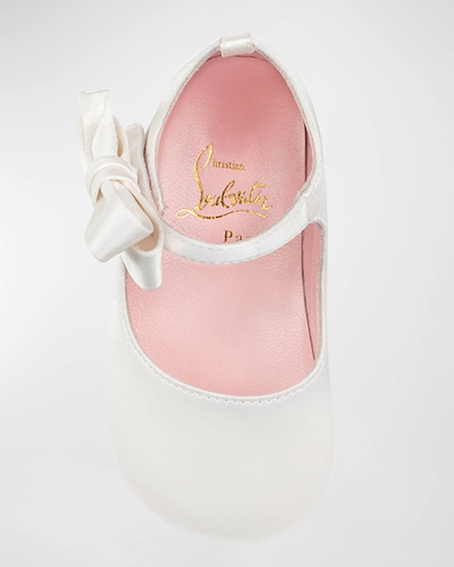 Christian Louboutin Kids' Anemonina Satin Ballet Flats