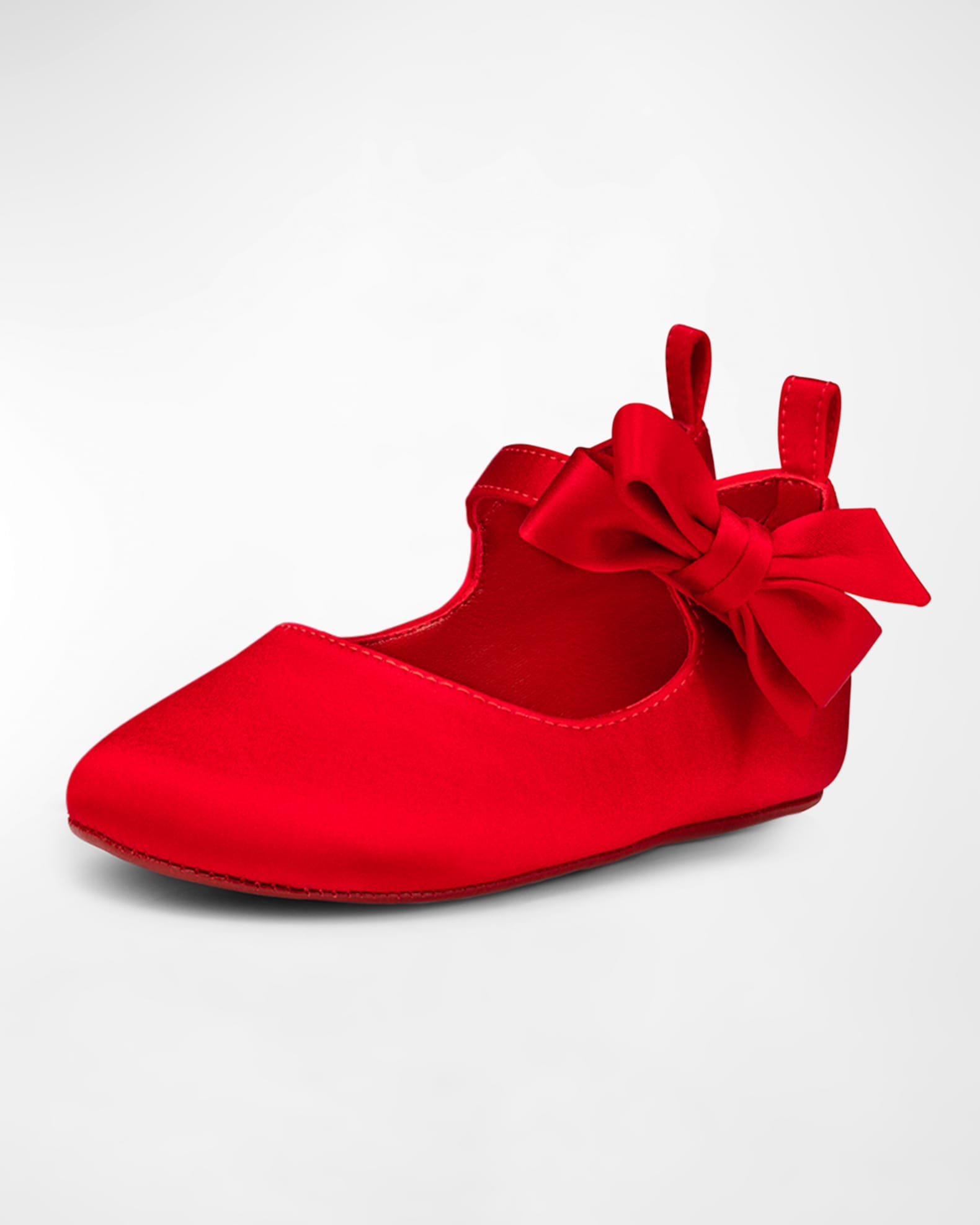 Girl's Lou Satin Bow Ballet Flats, Baby 1