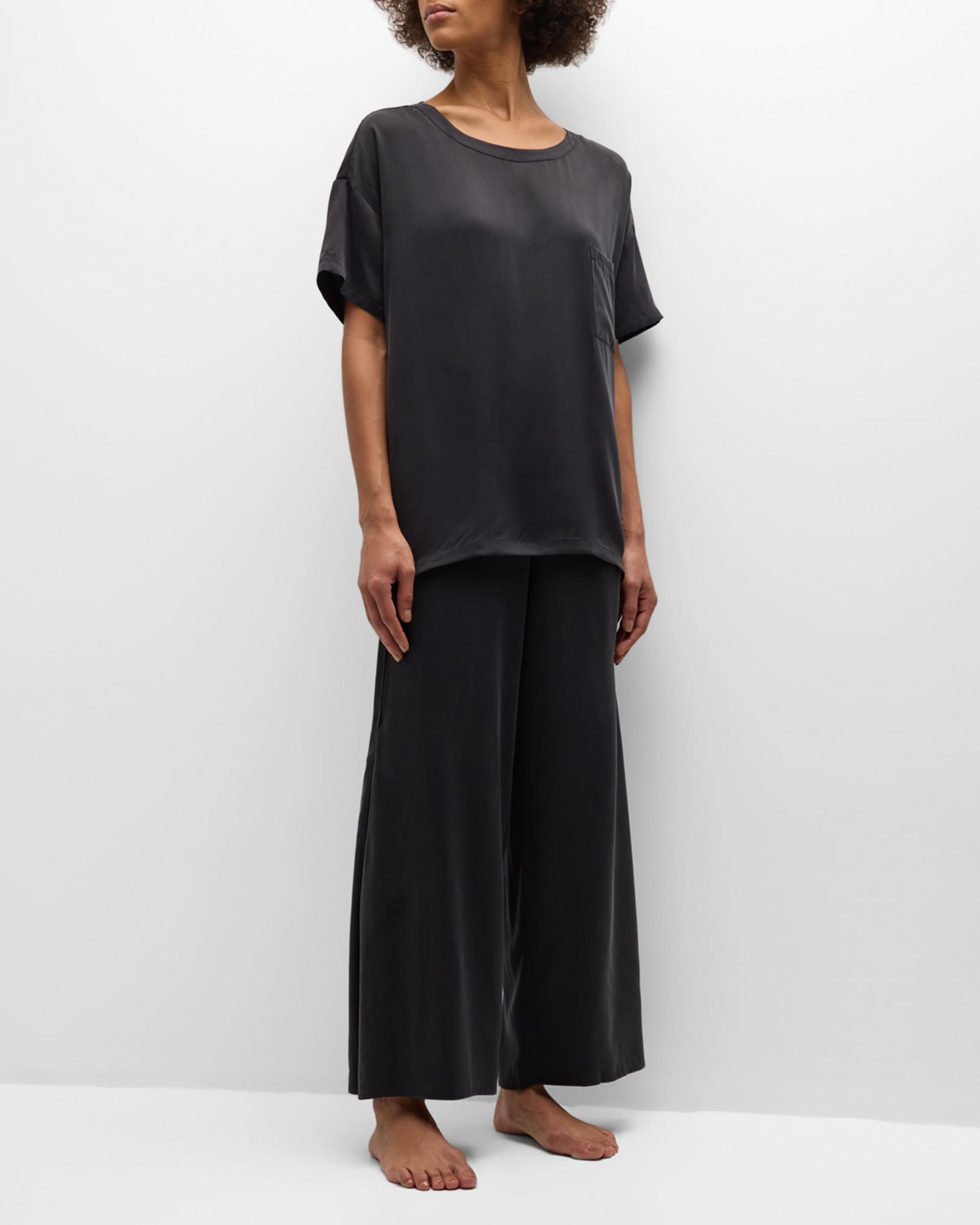 Washable Silk Tee Pant Set 1
