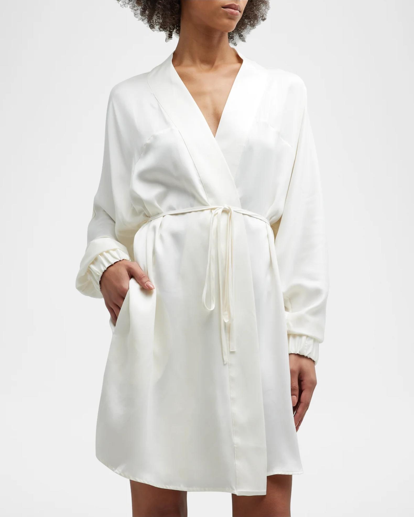 Lunya Washable Silk Short Robe | Neiman Marcus