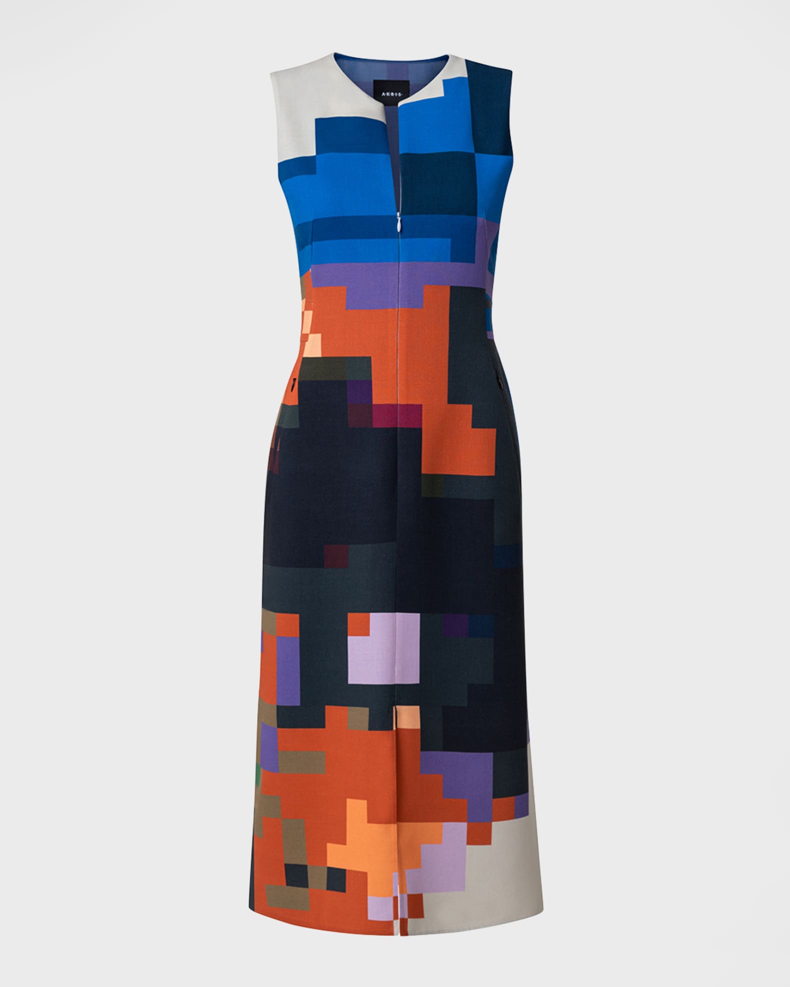 Akris Blue Flowers At Home DoubleFace Midi Dress Neiman Marcus