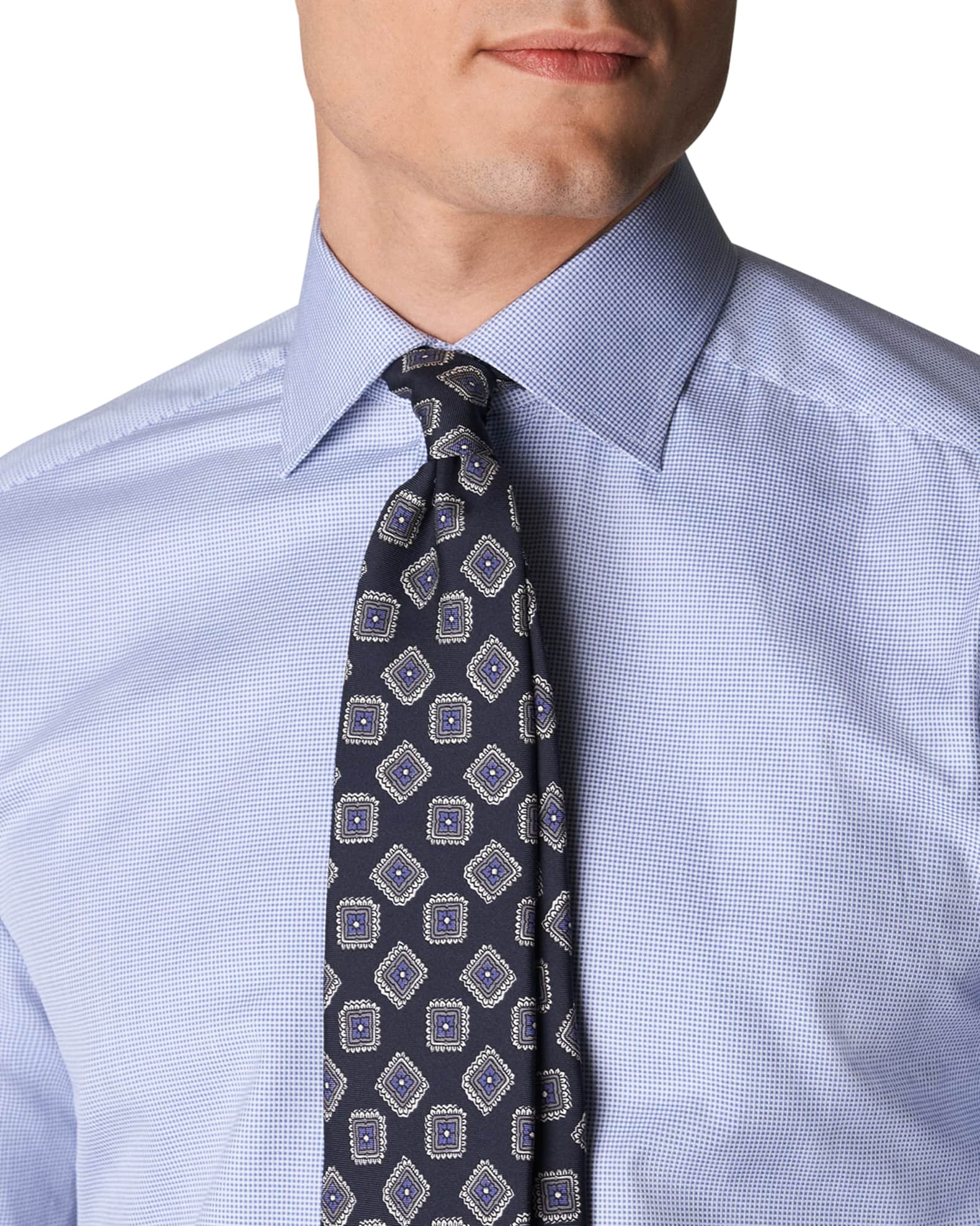 Eton Men’s Slim Fit PinDot Dress Shirt Neiman Marcus