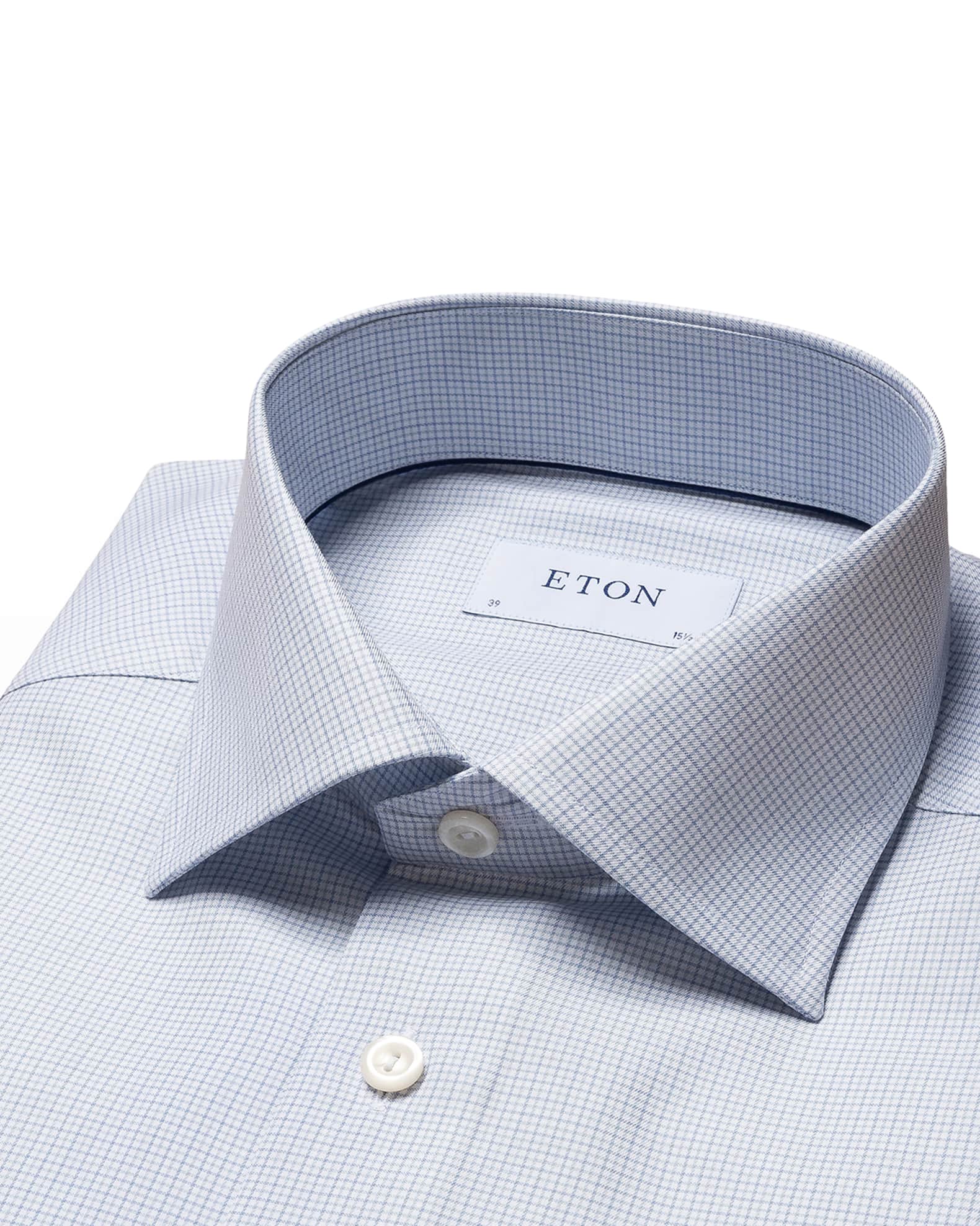 Eton Mens Slim Fit Check Stretch Dress Shirt Neiman Marcus
