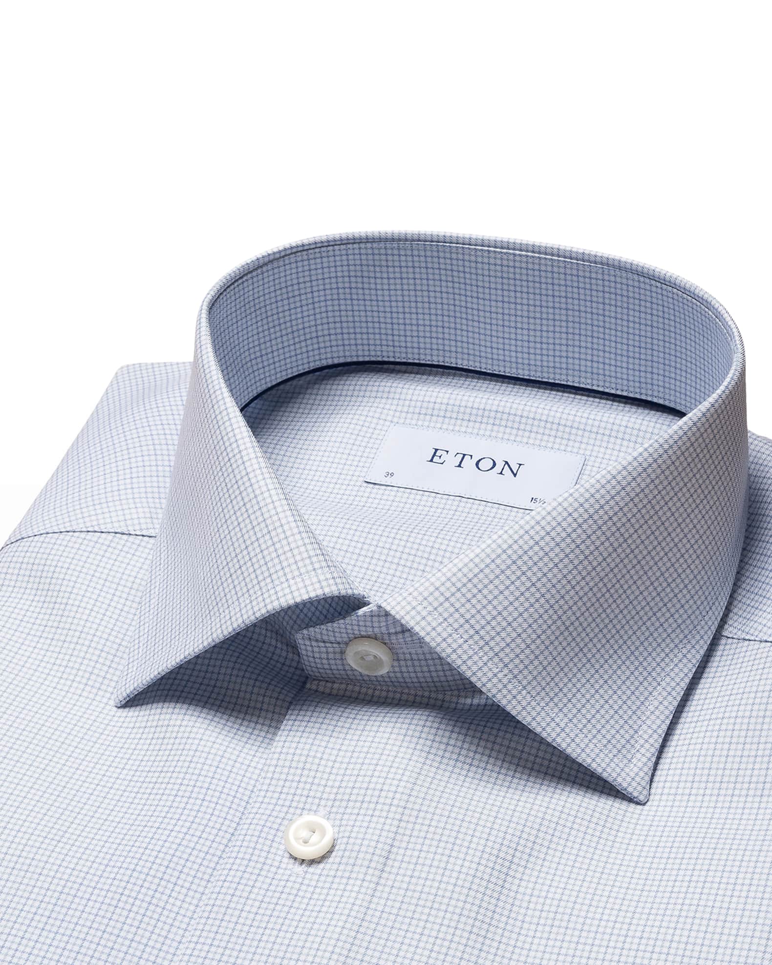 Eton Men #39 s Slim Fit Check Stretch Dress Shirt Neiman Marcus