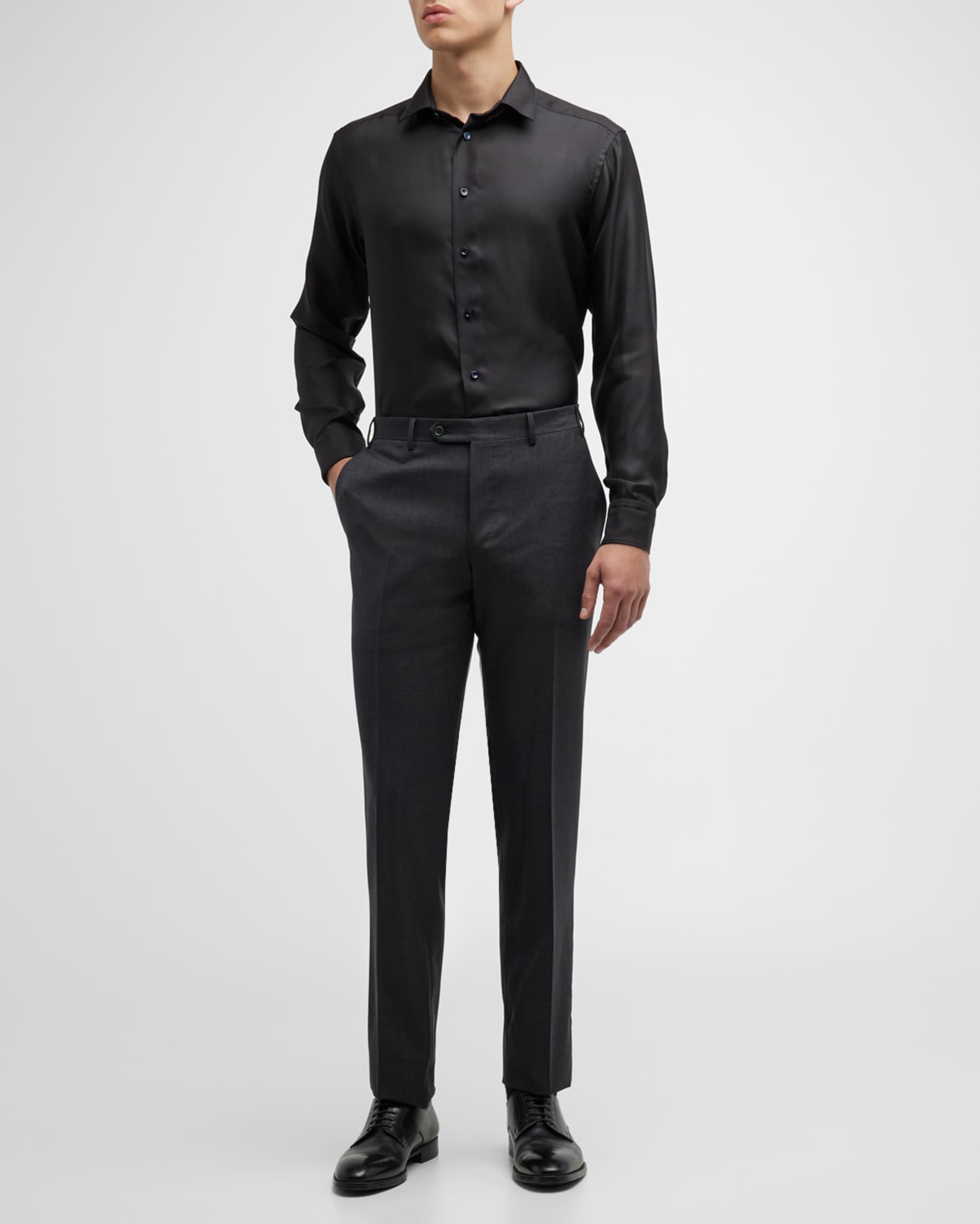 Eton Men's SlimFit Silk Dress Shirt Neiman Marcus