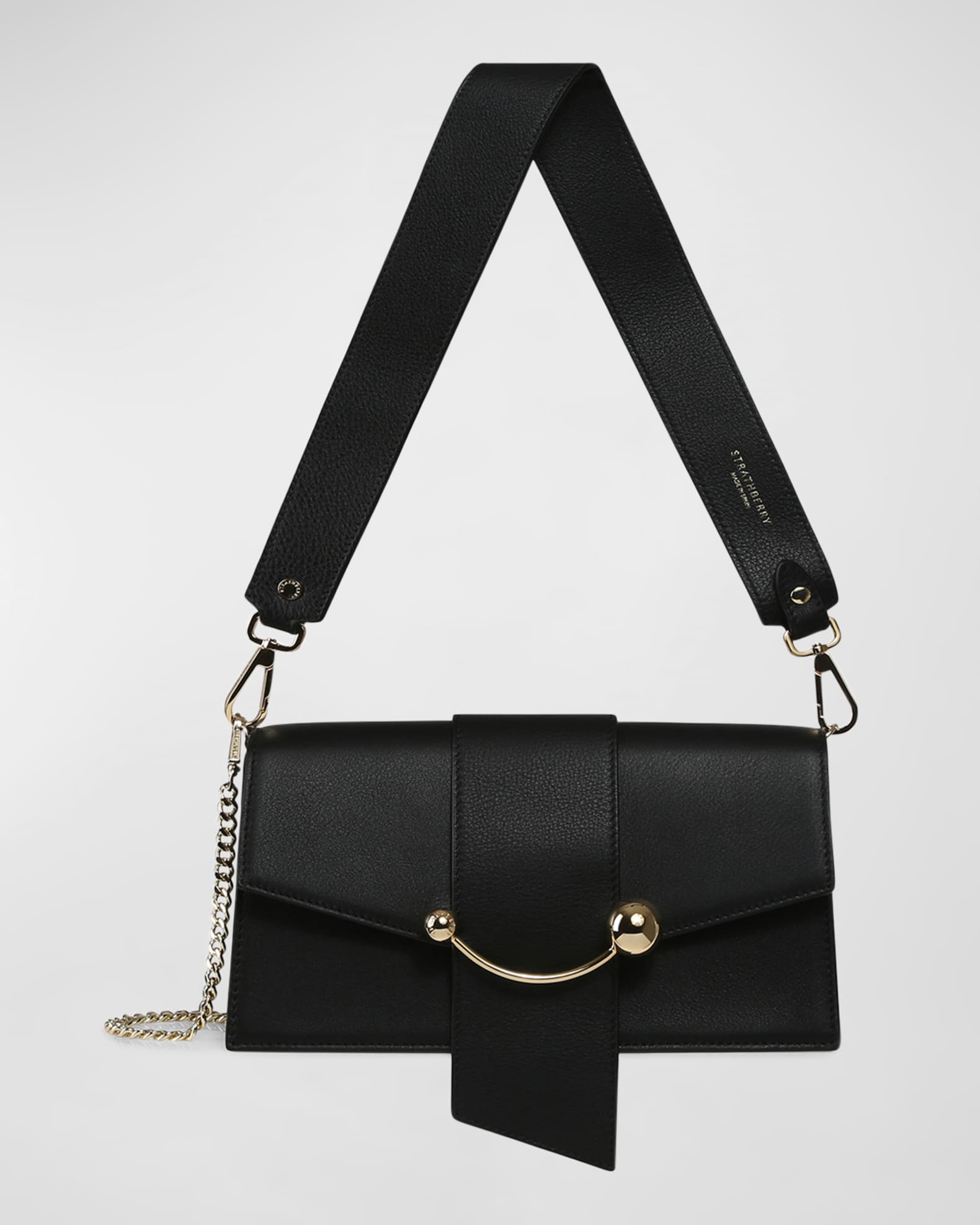 Strathberry 'Mini Crescent' Leather Bag - Os Black