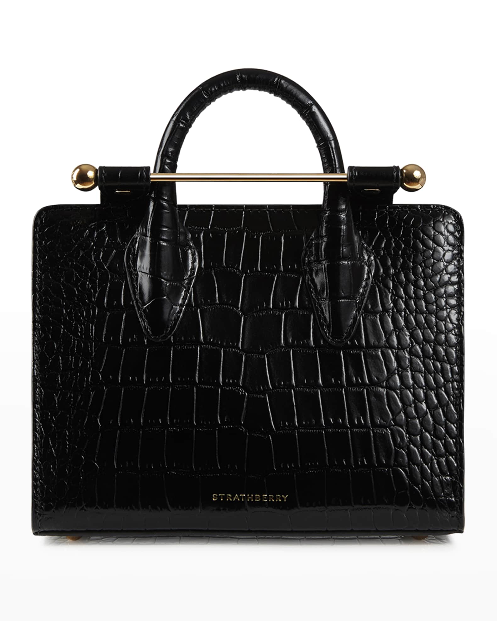 STRATHBERRY Nano CrocEmbossed TopHandle Bag Neiman Marcus