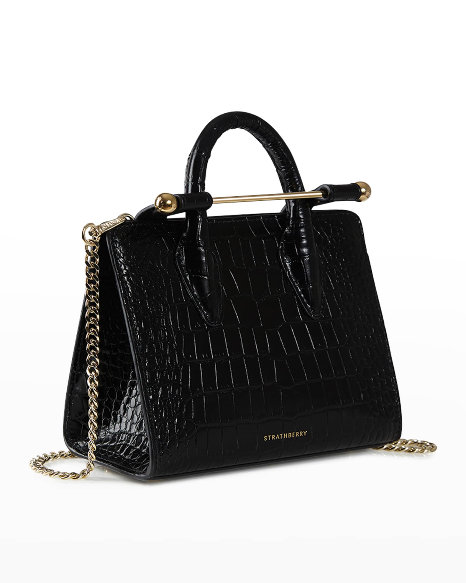 STRATHBERRY Nano CrocEmbossed TopHandle Bag Neiman Marcus