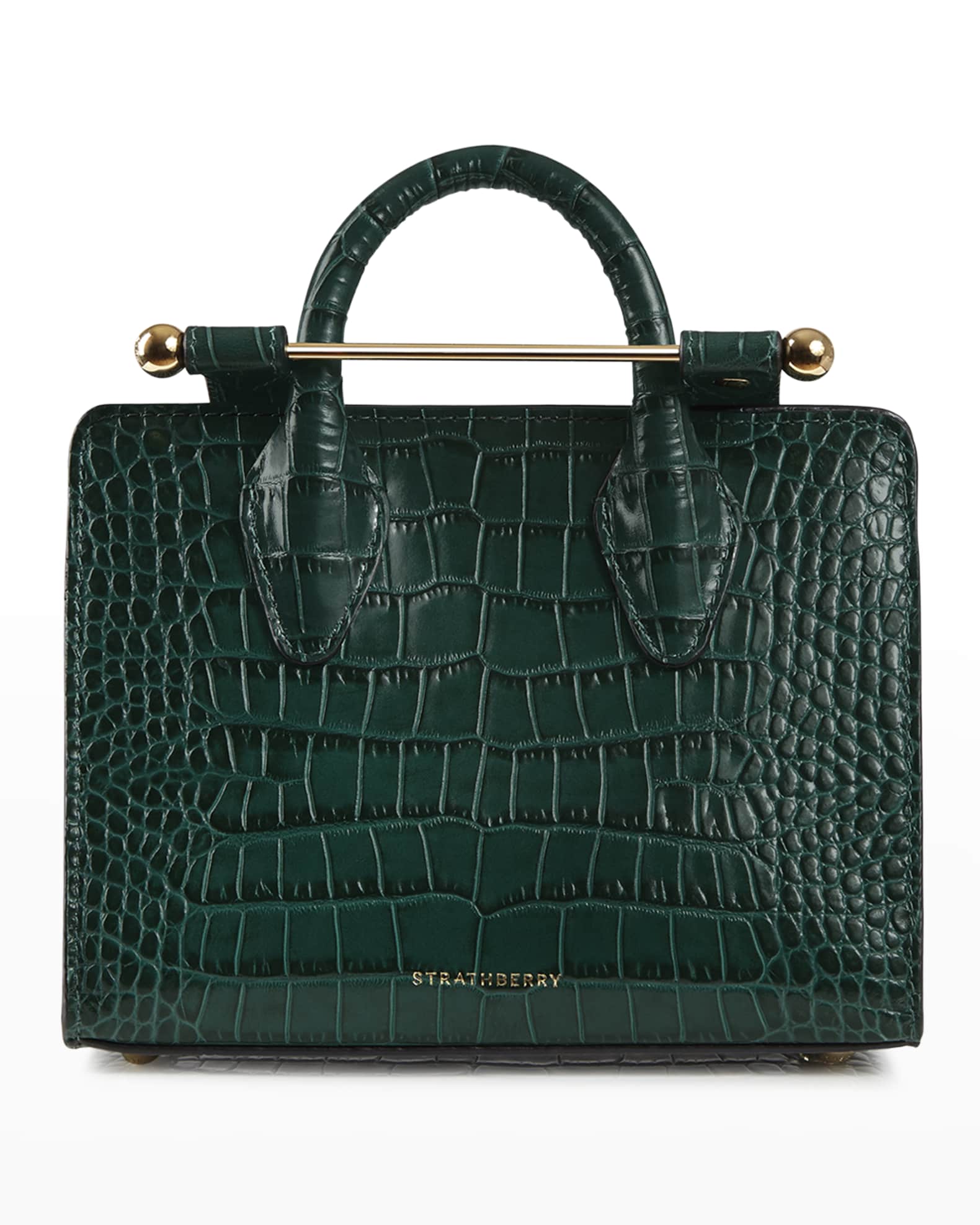 STRATHBERRY Nano CrocEmbossed TopHandle Bag Neiman Marcus